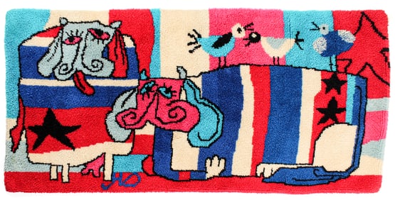 Harry Dunn (American, 1929-1998) American Cows, Wool Wall Tapestry