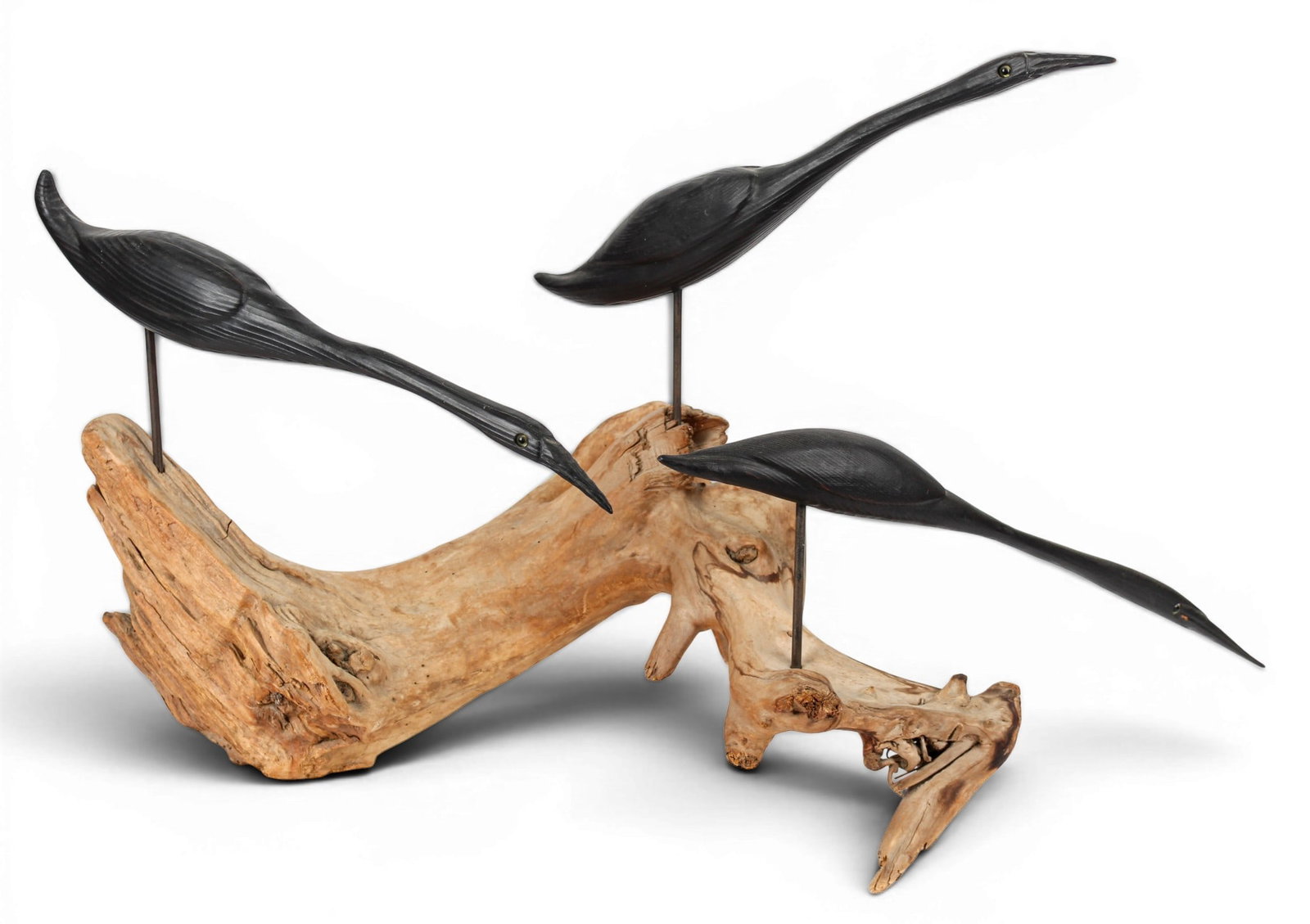 Large David Justice Shorebirds Carving on Driftwood (1 of 10)