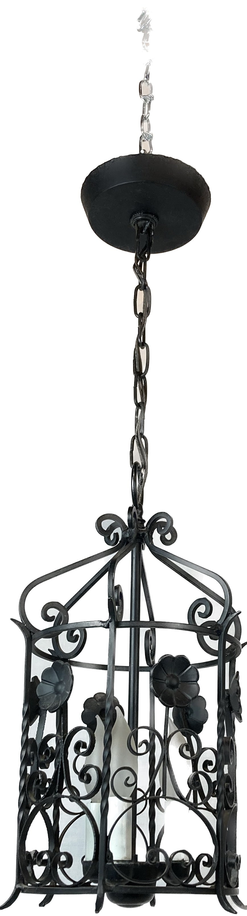 Wrought iron black open lantern lighting pendant (1 of 2)