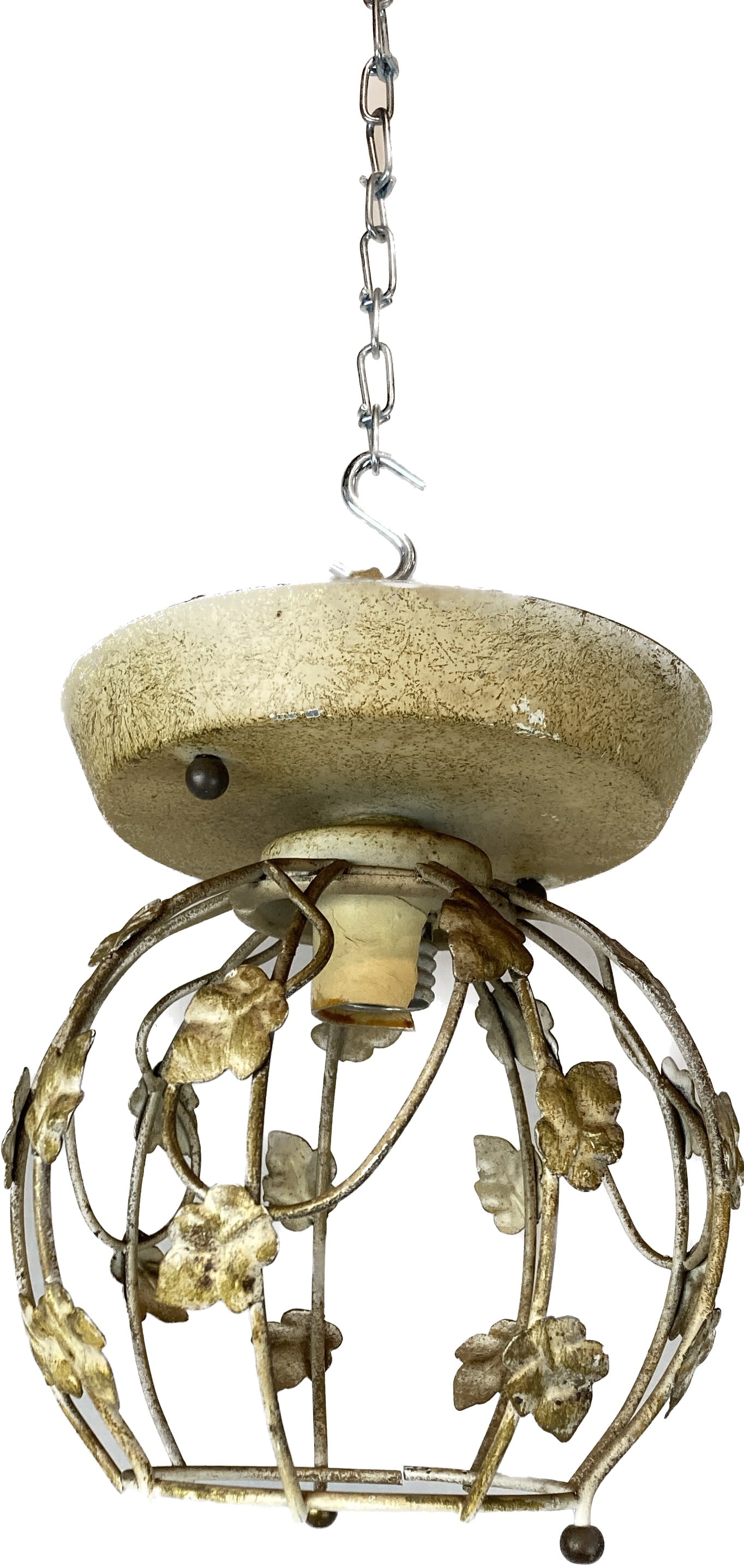 Mid-Century Modern floral cage flushmount light fixture (1 of 2)