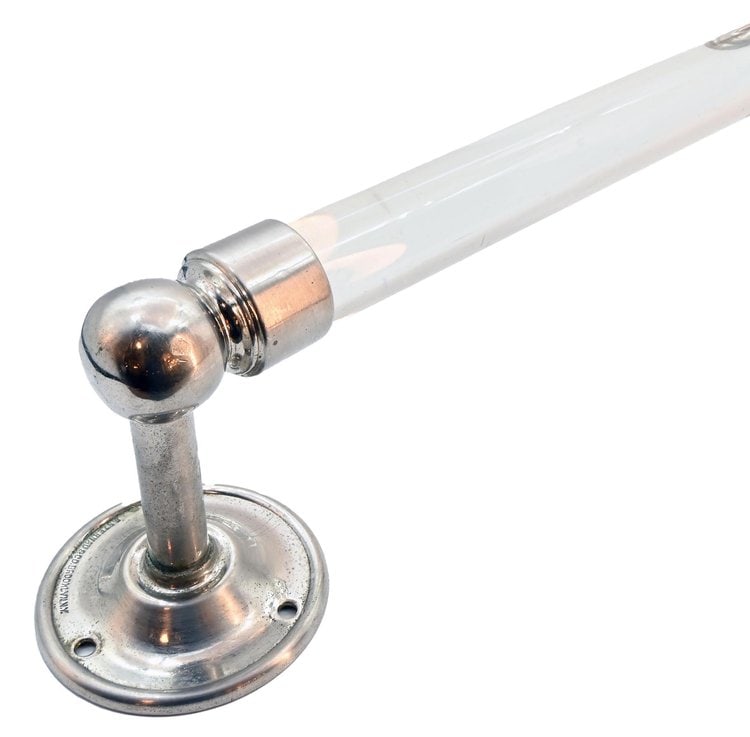 24 Inch Glass Rod Cast Brass with Nickel Plate Towel Bar 1905 by S. Sternau (1 of 3)