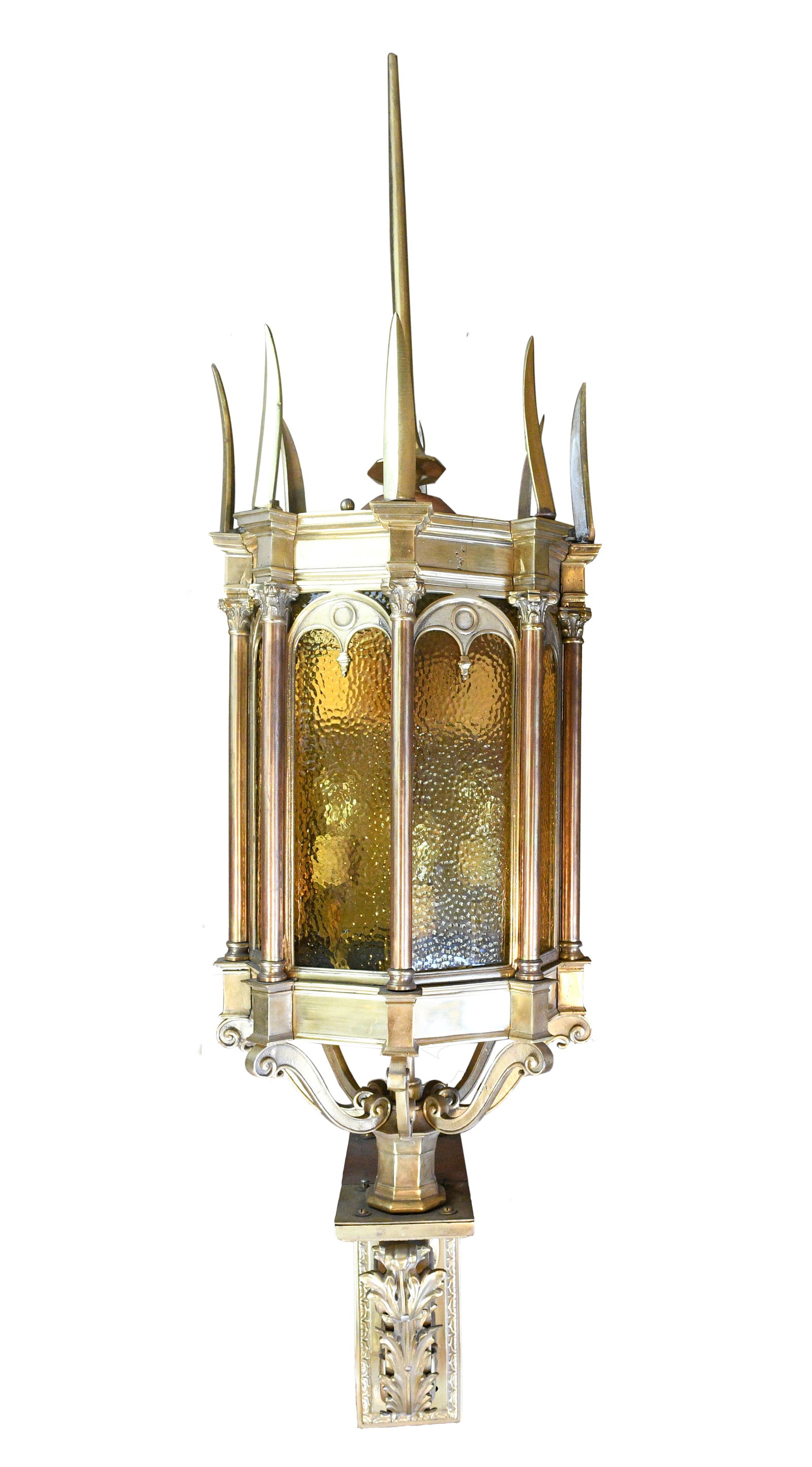 bronze exterior sconce with spikes (1 of 6)