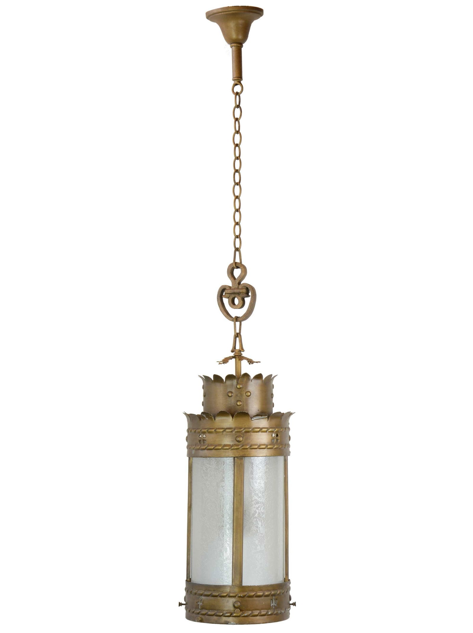 Iron gothic pendant with feathered glass tube (1 of 4)