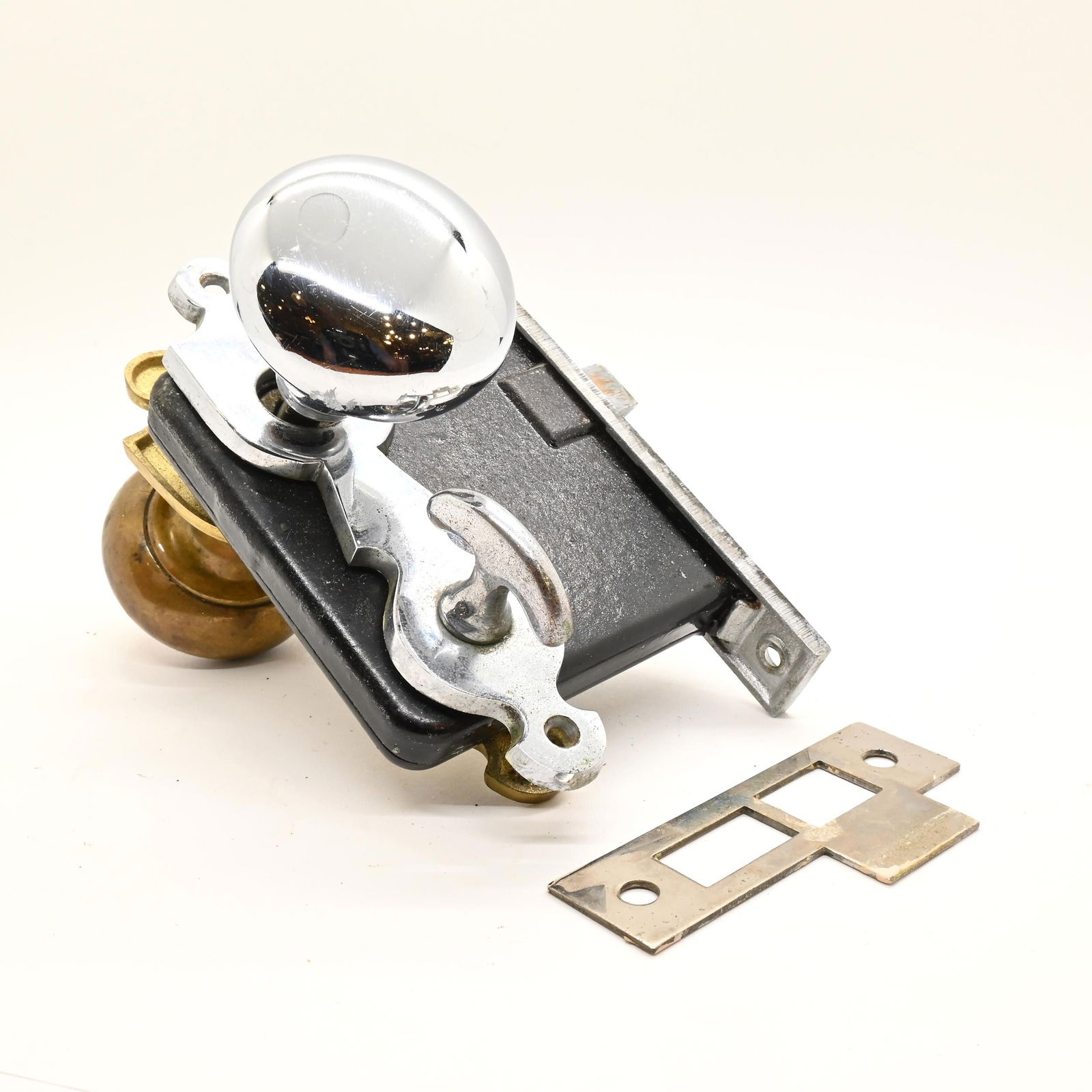 Set of three nickel and brass locksets (1 of 2)