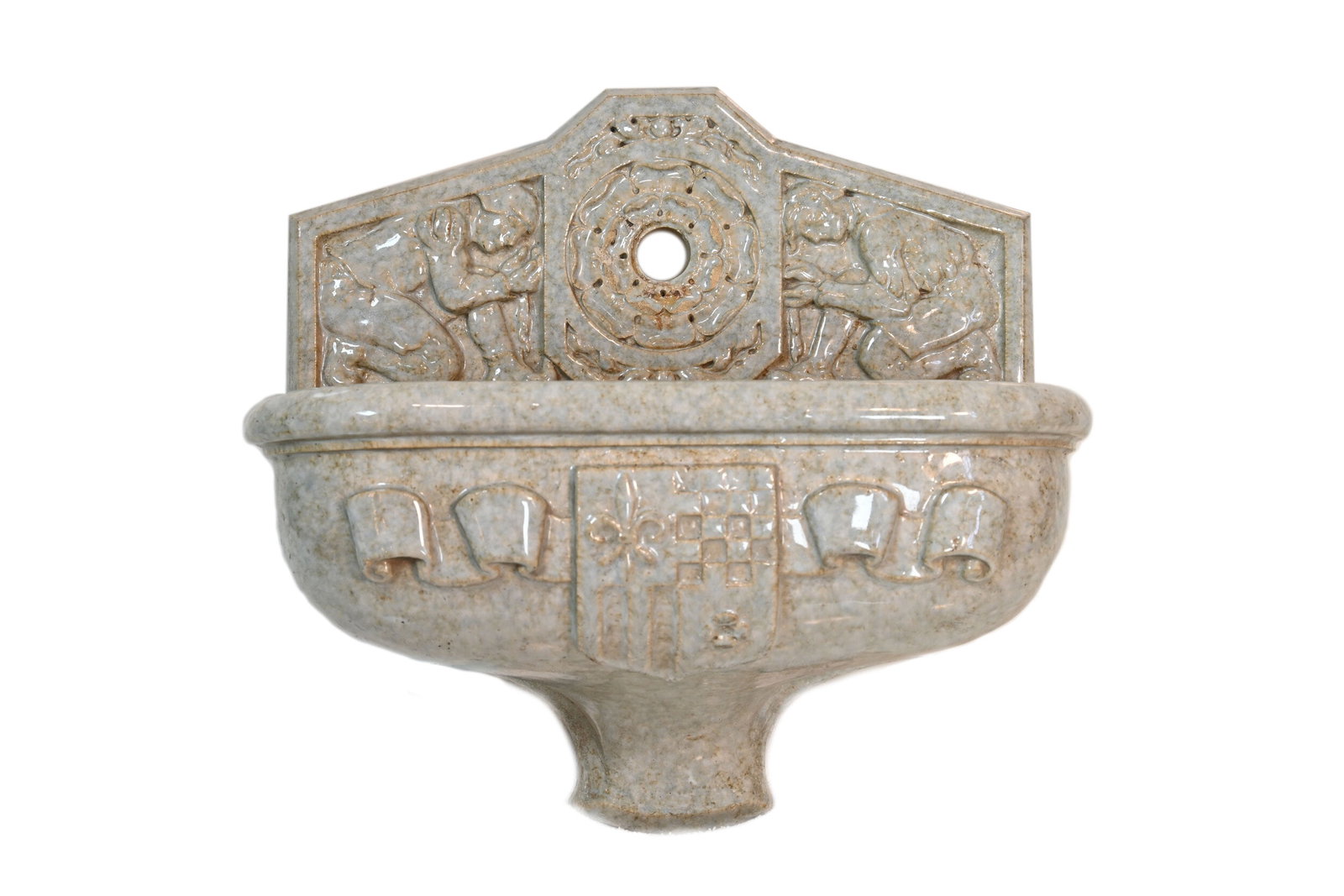 Arts & Crafts Terra Cotta Wall Fountain: Arts & Crafts Terra Cotta Wall Fountain. Circa: 1910-1920. Condition: Age Consistent / Terra Cotta and Glaze in great condition, no plumbing included. Material: Terra Cotta Finish: Original Origin: US