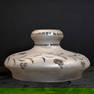 Hand-cut frosted glass shade with grape motif