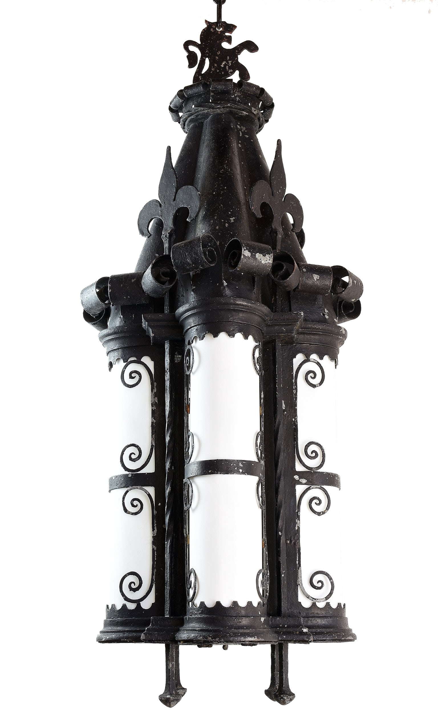 Unique 20th century french gothic iron pendant (1 of 7)