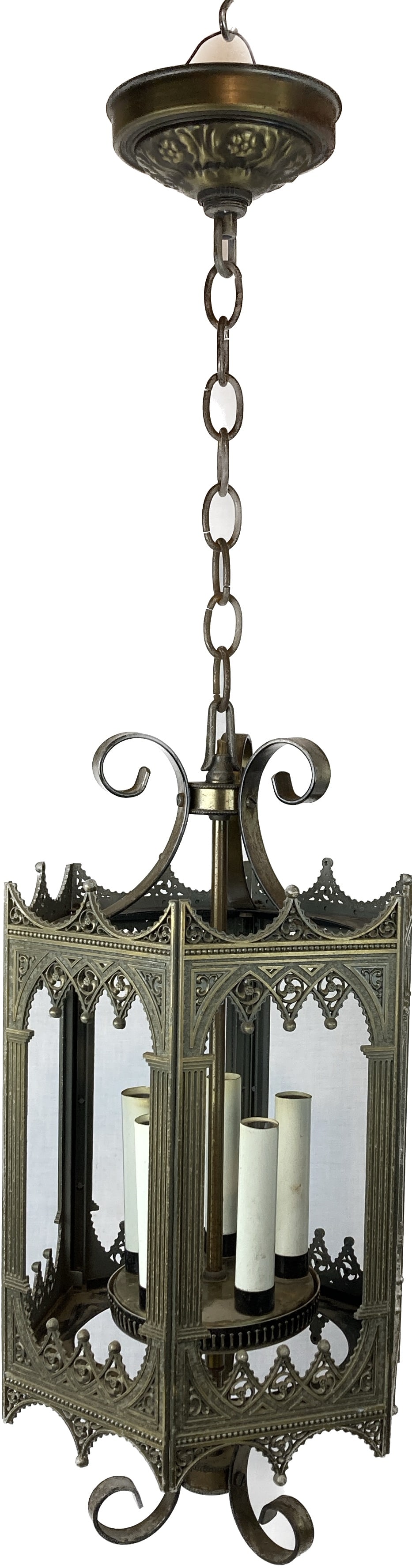 Tudor hexagonal lantern five candle pendant (1 of 14)