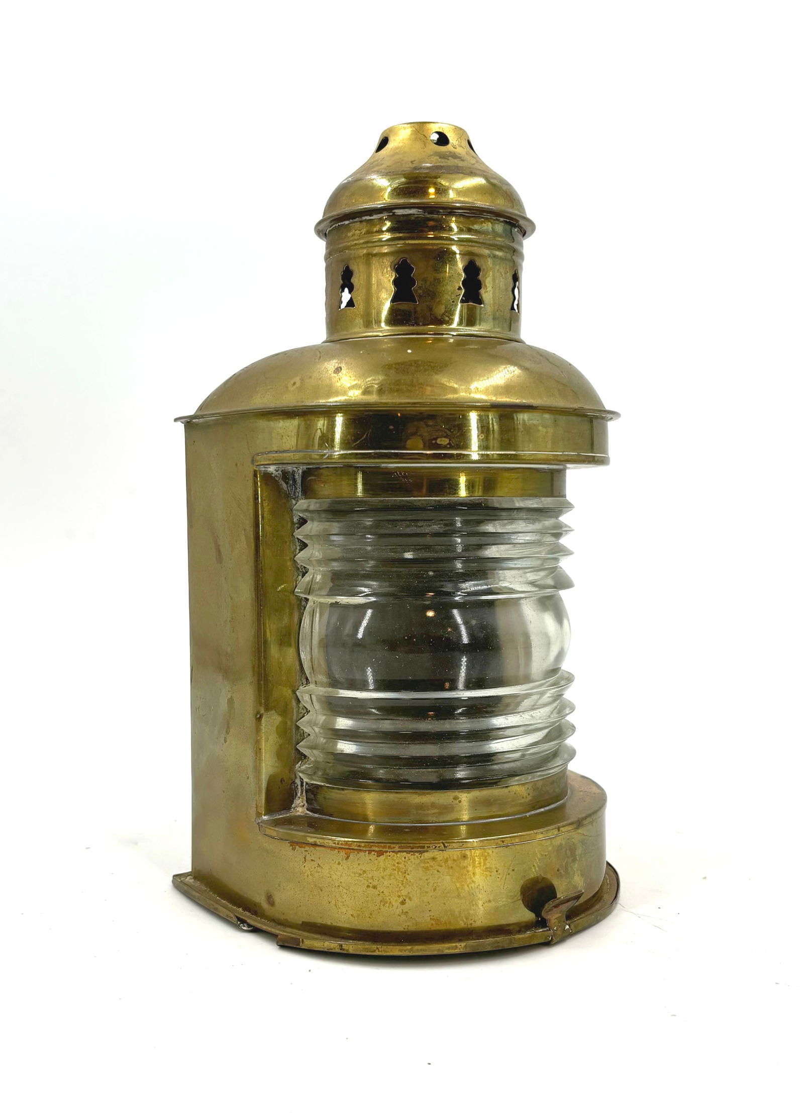 Brass and glass lantern wall sconce (1 of 13)