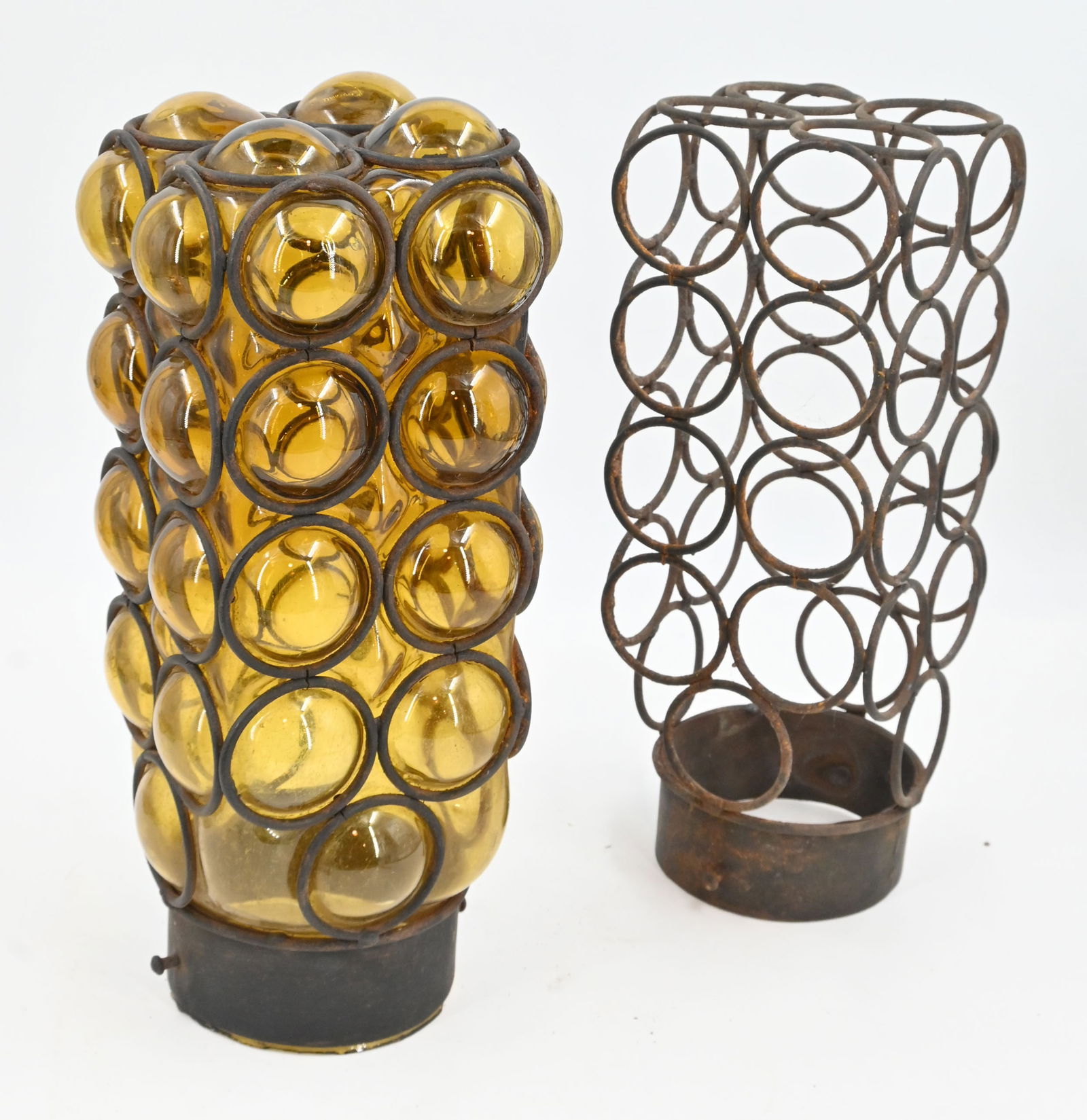 Set of two cast iron linked circle shades (1 of 15)