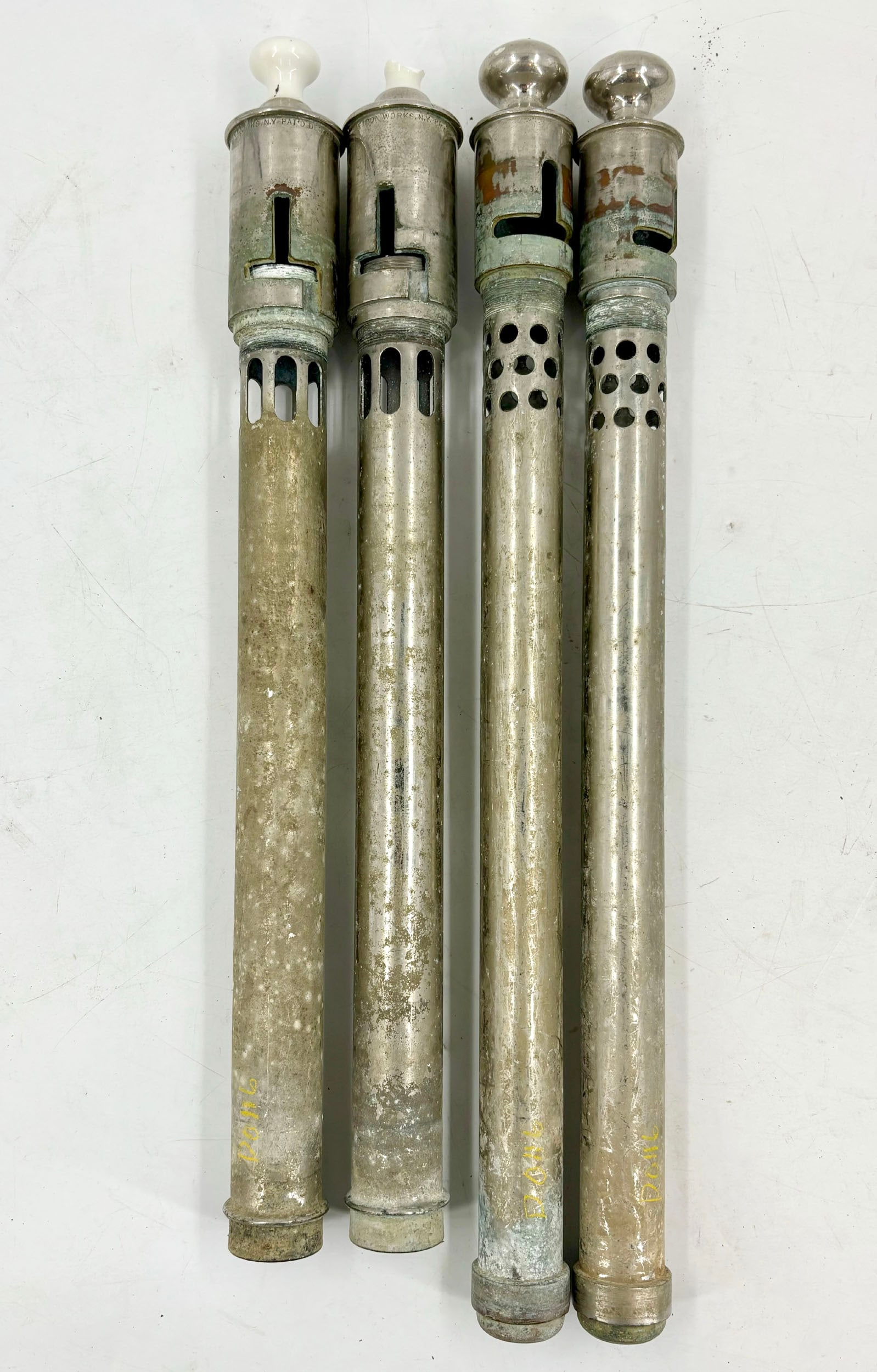 Group of four overflow/waste plumbing pipes for bathtubs (1 of 12)