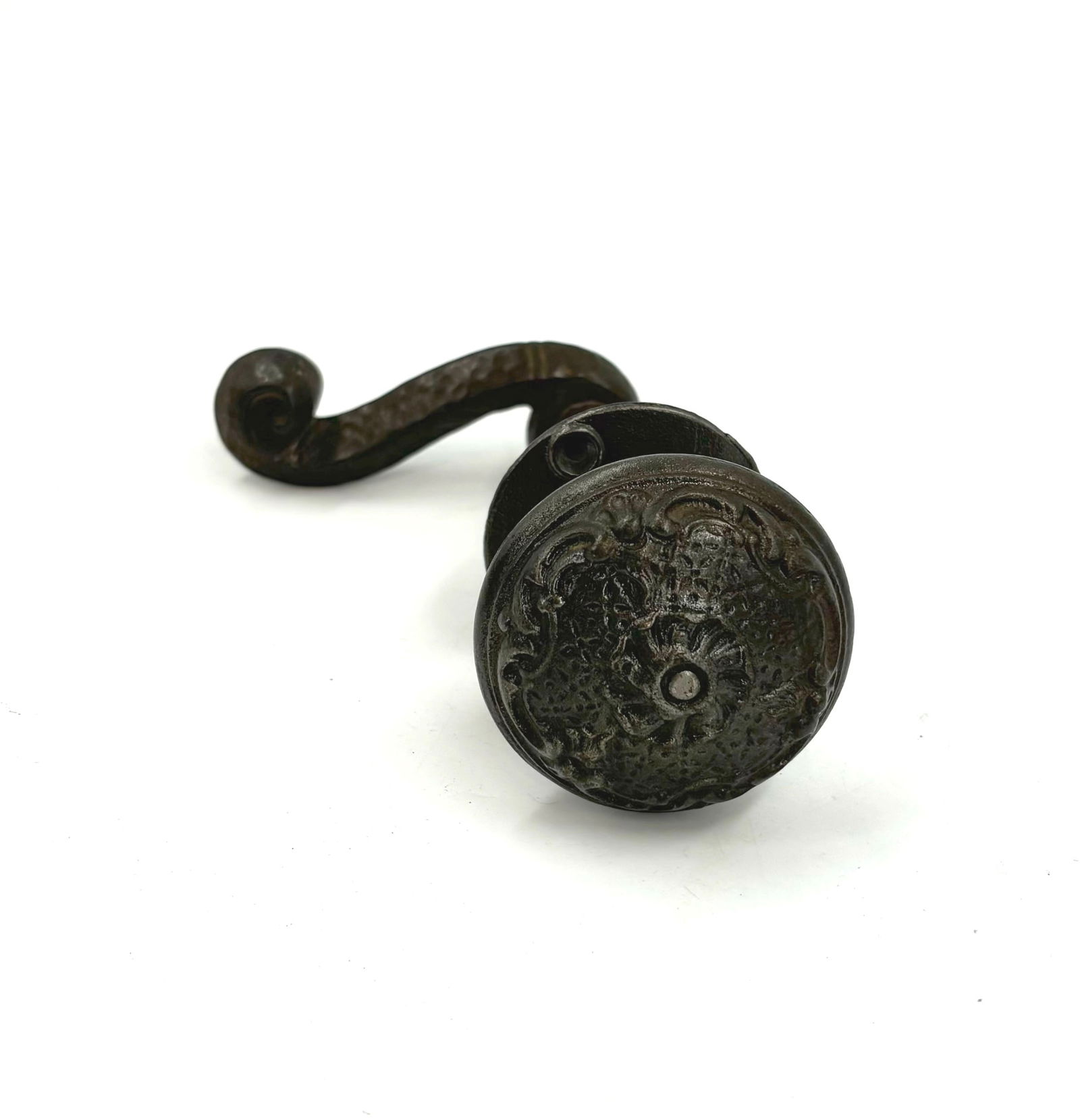 Hammered cast iron decorative knob and lever handle set (1 of 8)