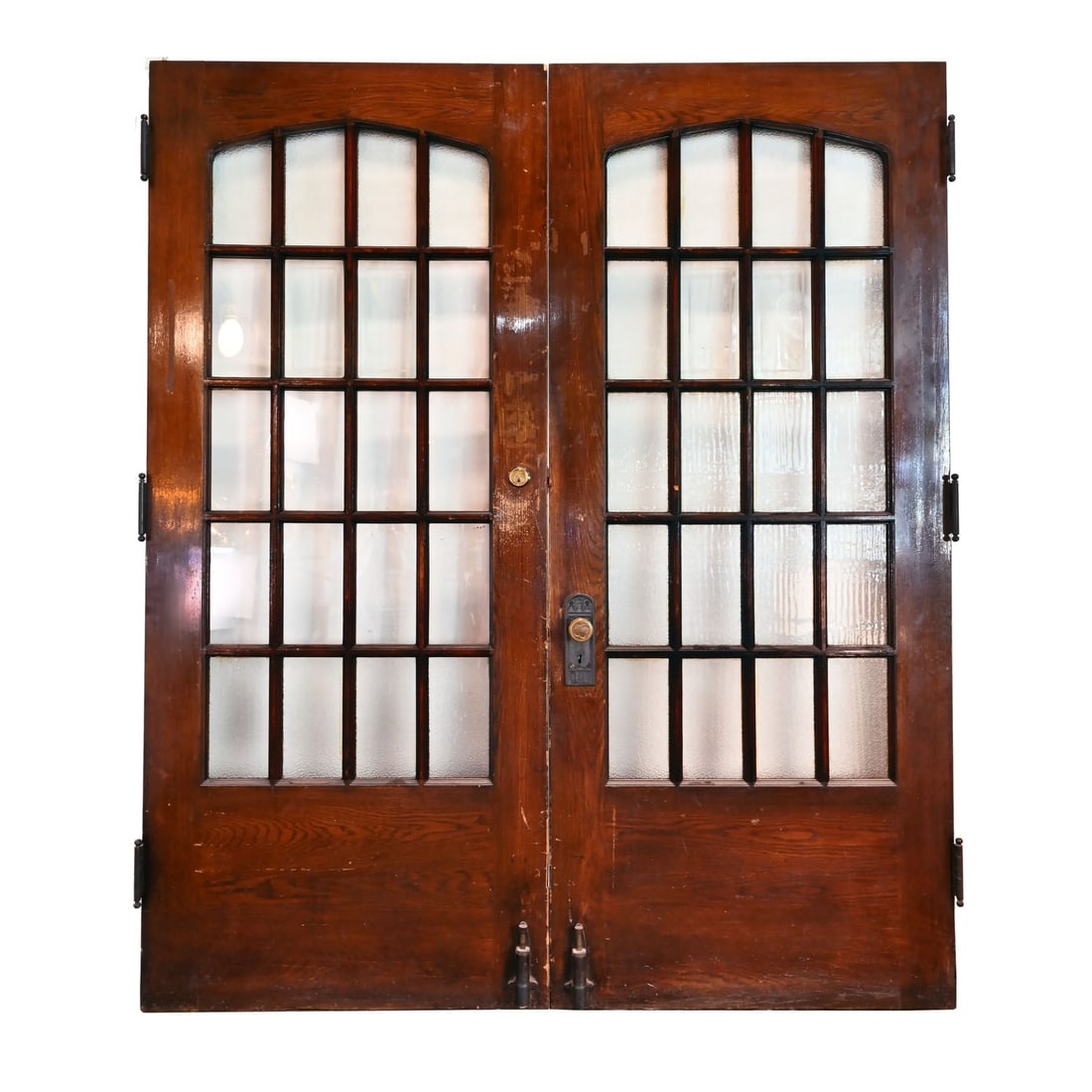 Set of oak double doors with twenty glass panes in each door (1 of 7)