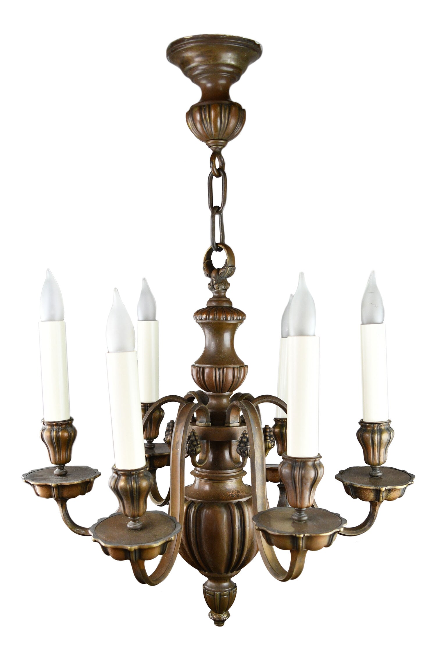 Elegant bronze 6 candle chandelier (1 of 5)