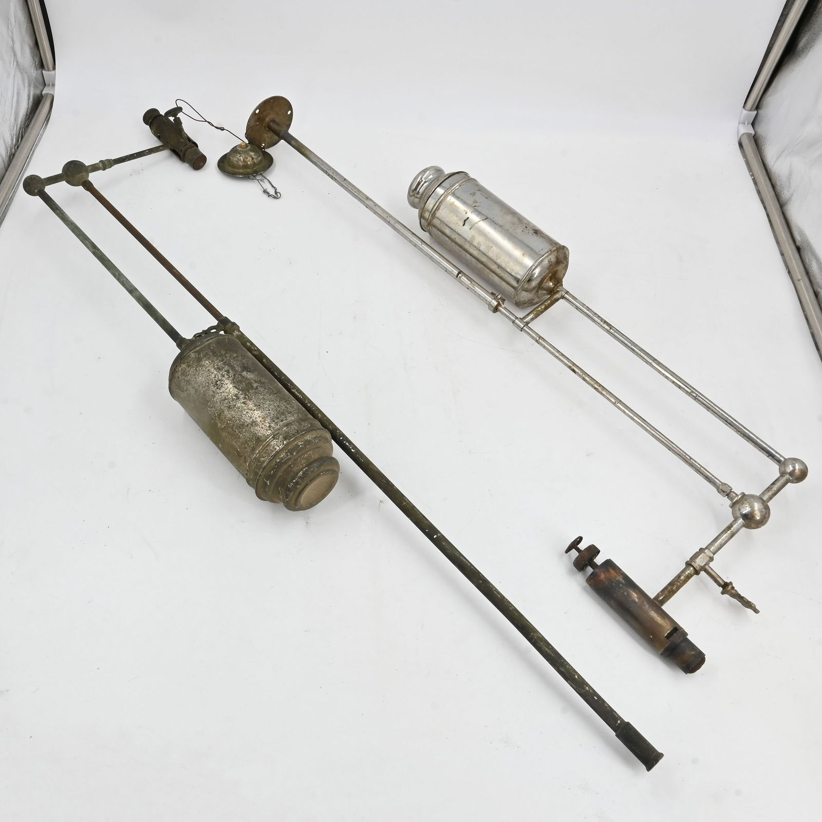 Set of two nickel hydro-carbon pendant lamps (1 of 2)