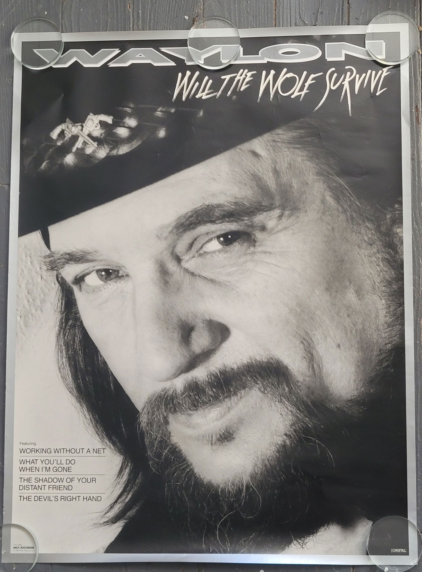 Waylon Jennings 1986 MCA Promo Poster (1 of 2)