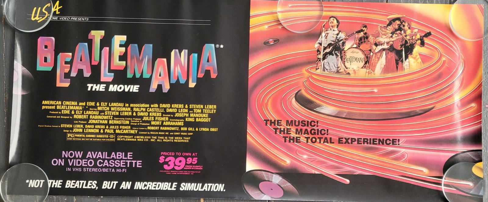 The Beatles Beatlemania Movie Promo Poster 1981 (1 of 1)