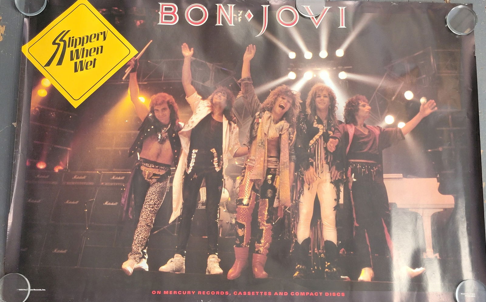 Bon Jovi Slippery When Wet 1986 Promo Poster (1 of 2)