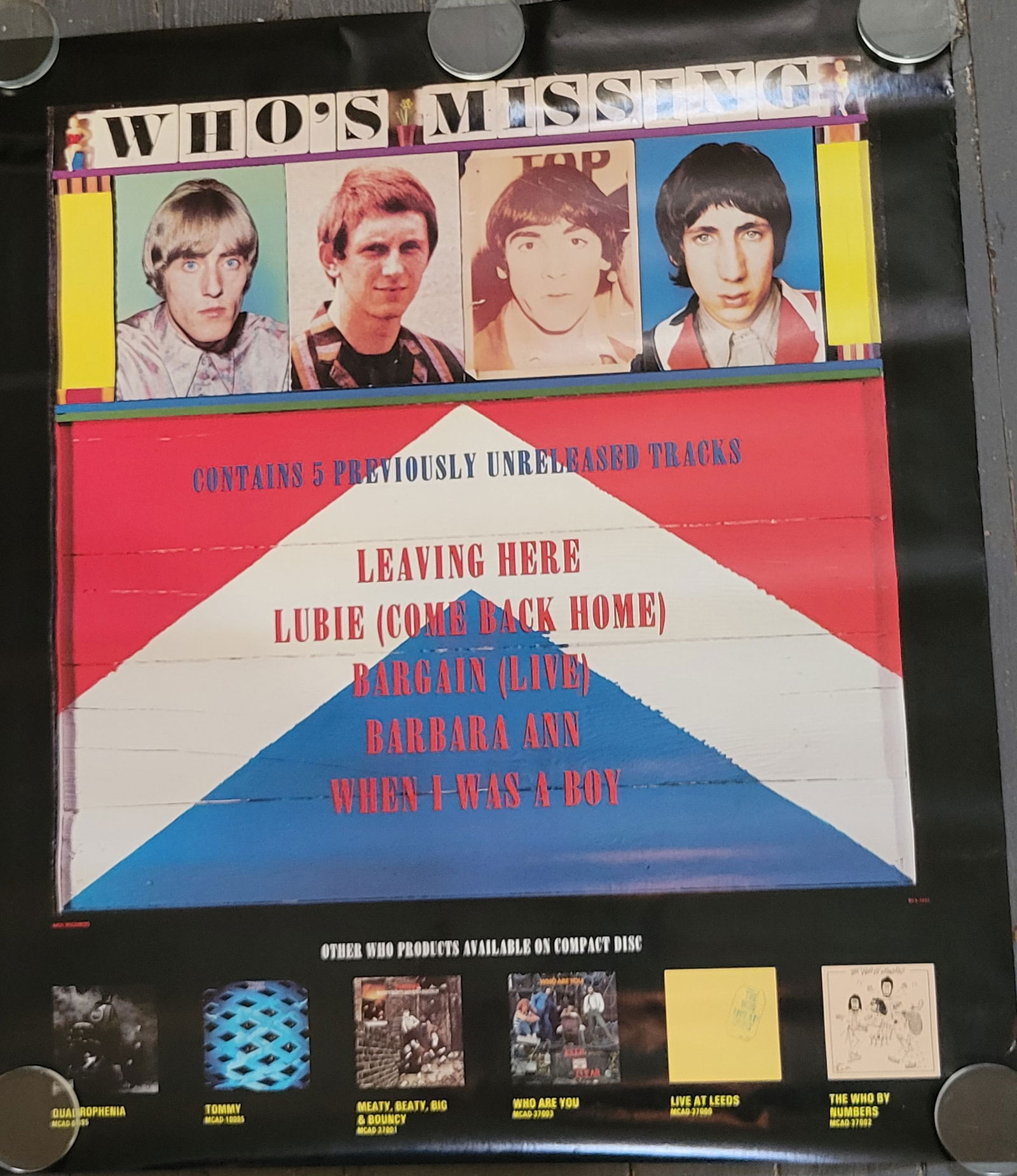 The Who Who's Missing MCA Promo Poster (1 of 2)