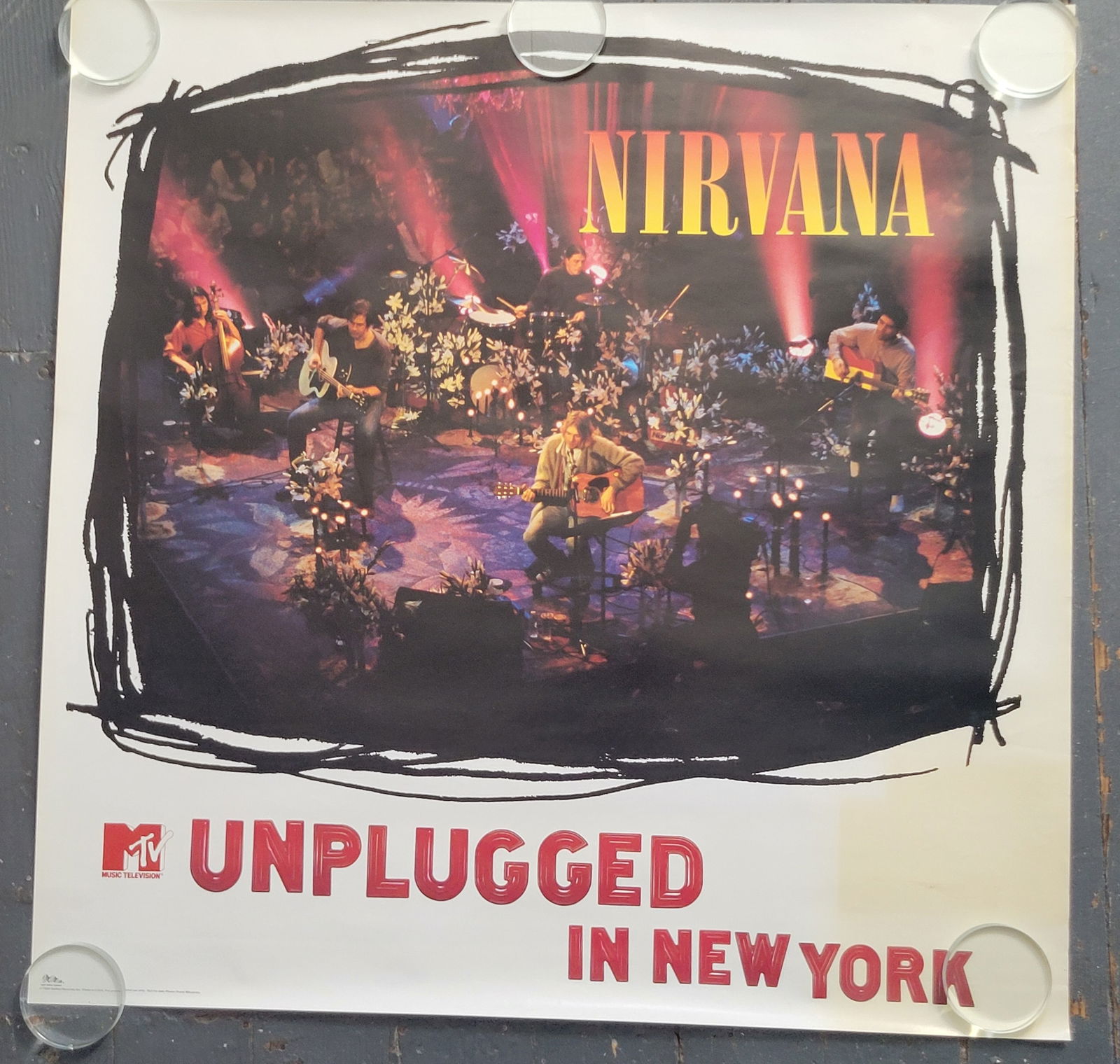 Nirvana Unplugged In New York 1994 Geffen Records Promo Poster (1 of 2)
