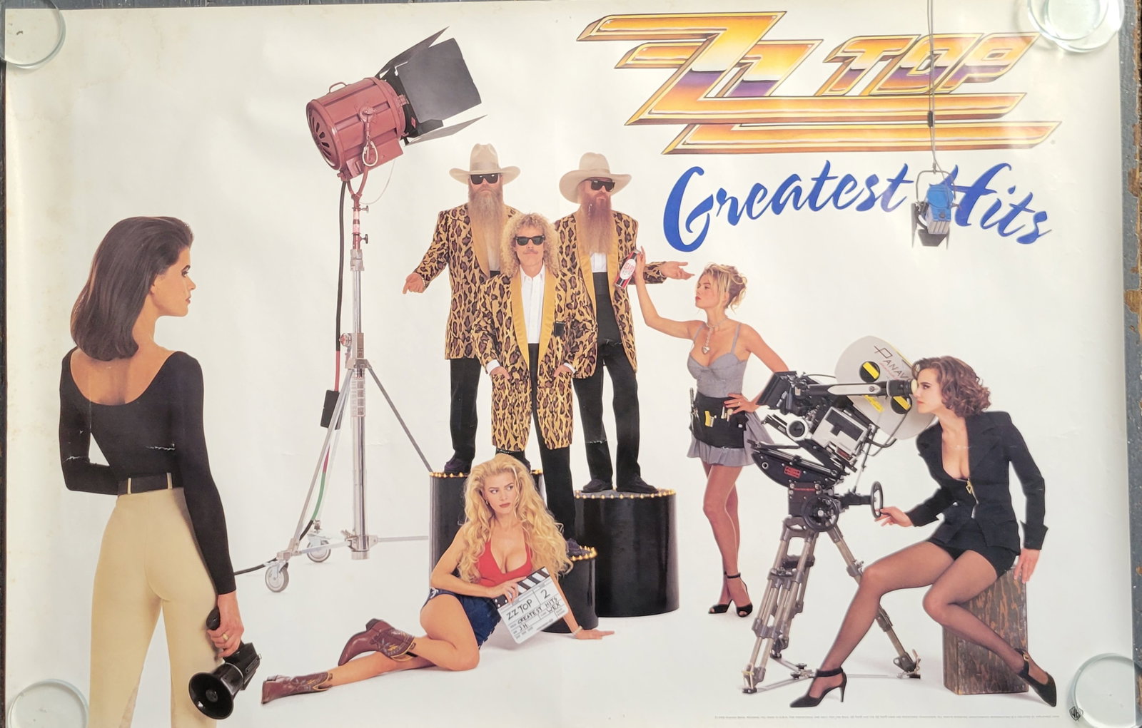 ZZ Top Greatest Hits 1992 Promo Poster WB: 36x24staining