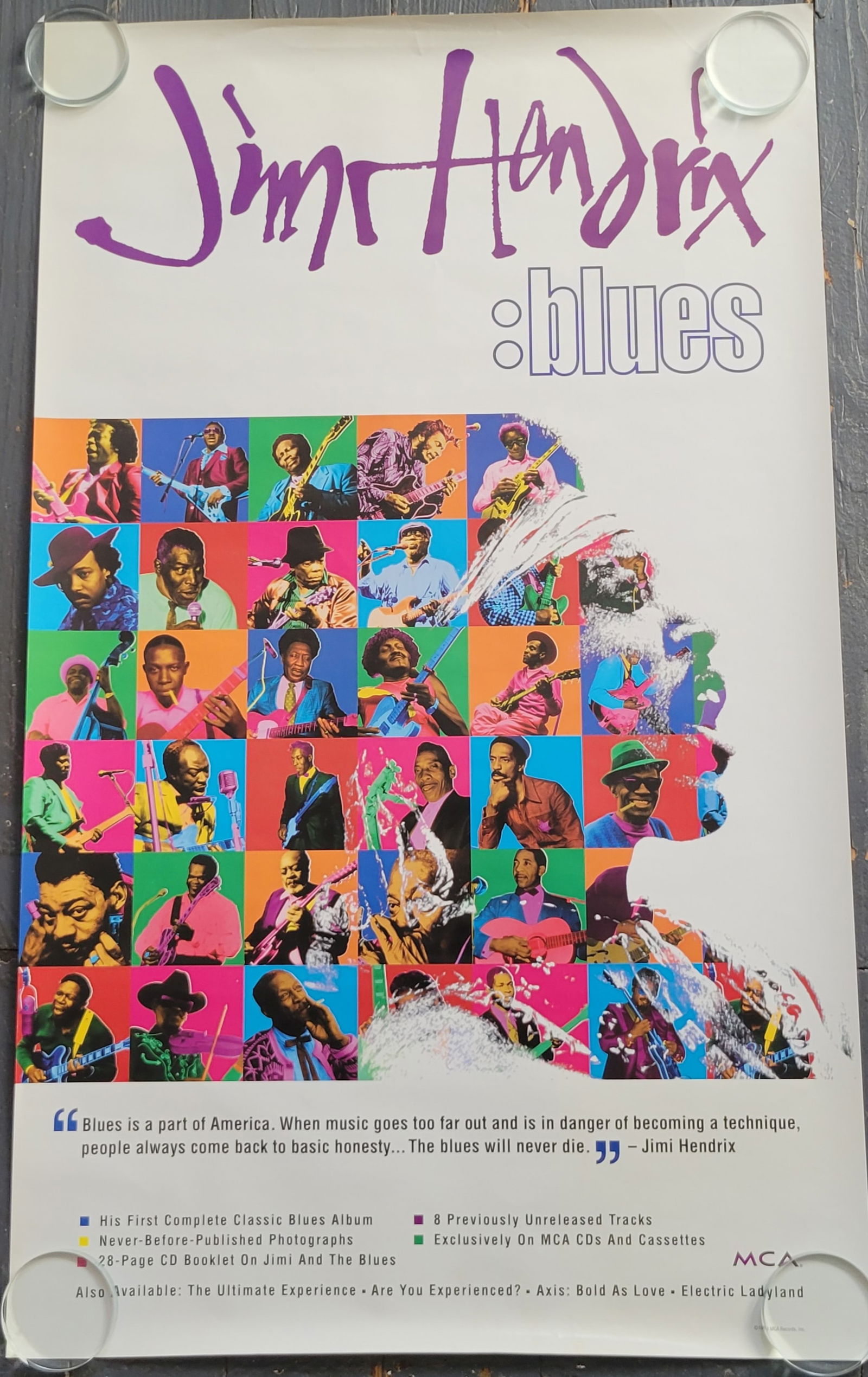 Jimi Hendrix Blues 1994 MCA Promo Poster (1 of 2)