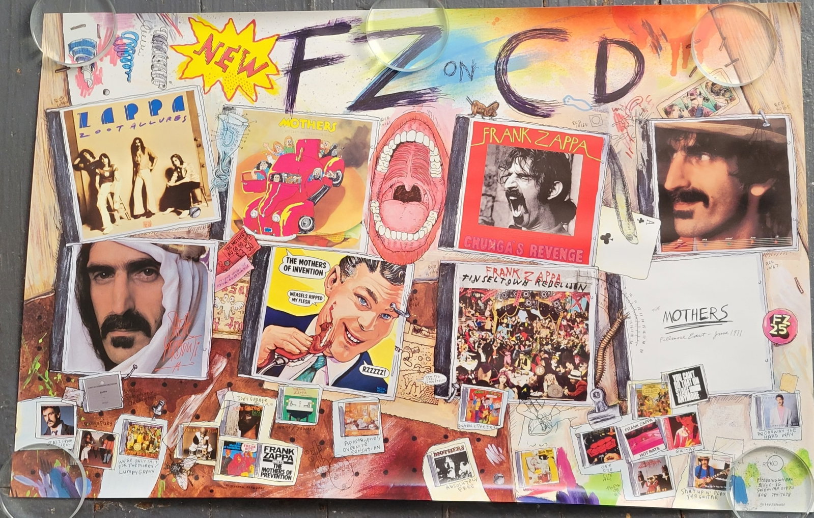 Frank Zappa Promo Poster FZ On CD: 22x14