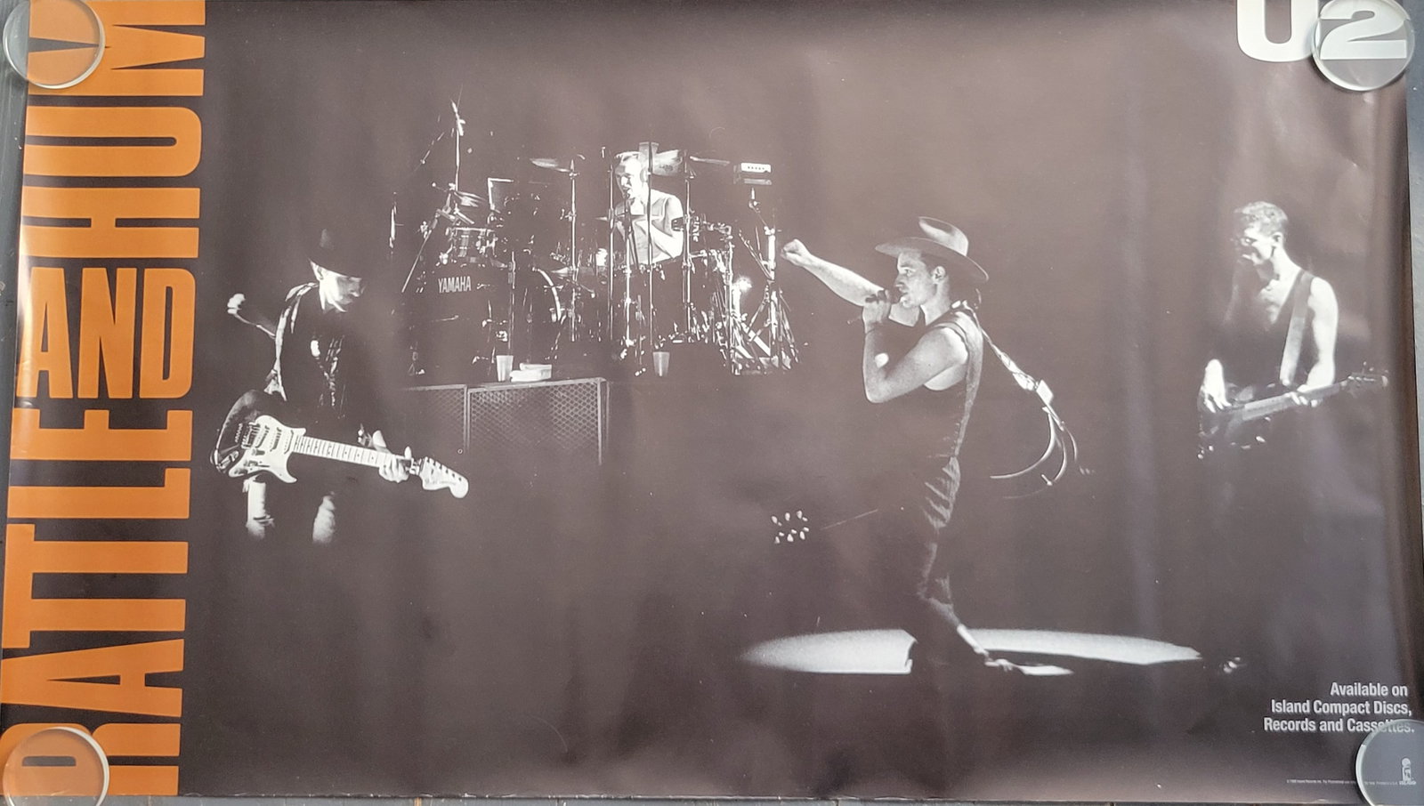 U2 Rattle And Hum 1988 Promo Poster Island Records (1 of 2)