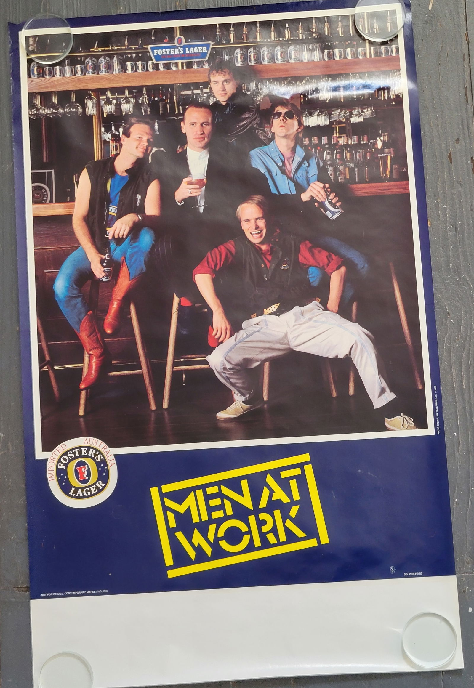 Promo Poster Lot Of 2 Men at Work Fosters Beer And Billy Ocean (1 of 2)