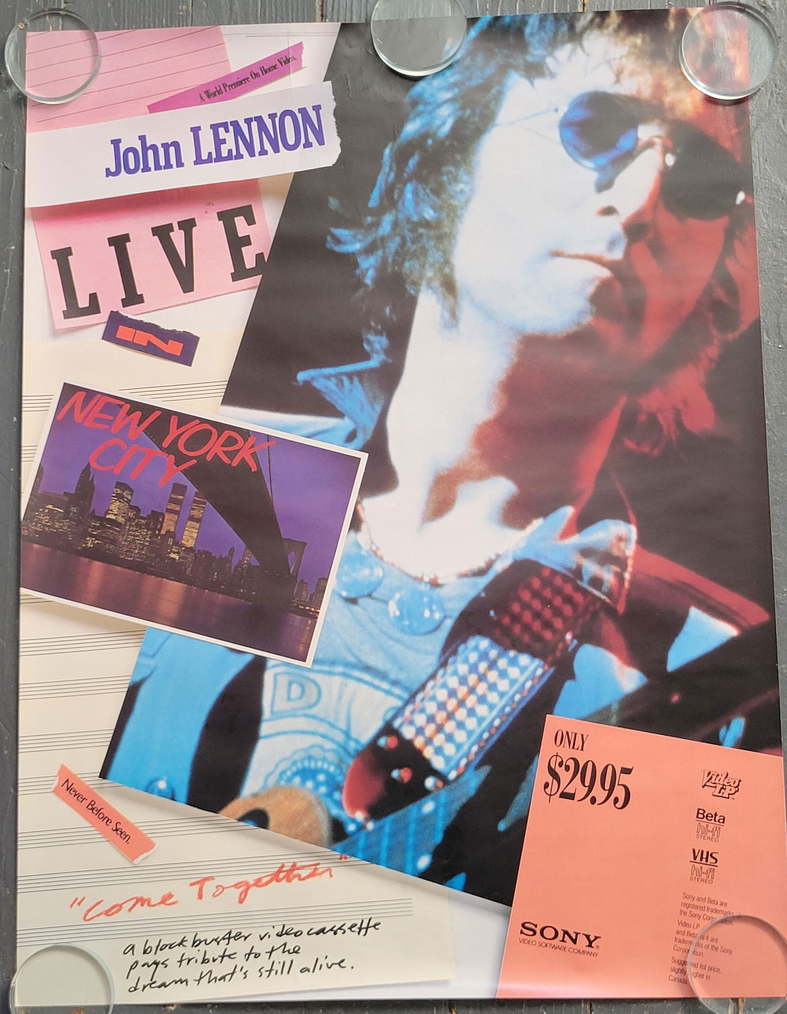John Lennon Live Promo Poster 1986 (1 of 1)