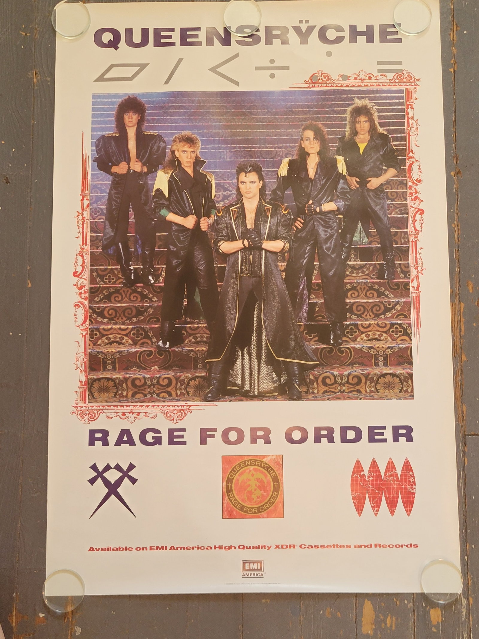 Queensryche 1980s Promo Poster EMI: 36x24