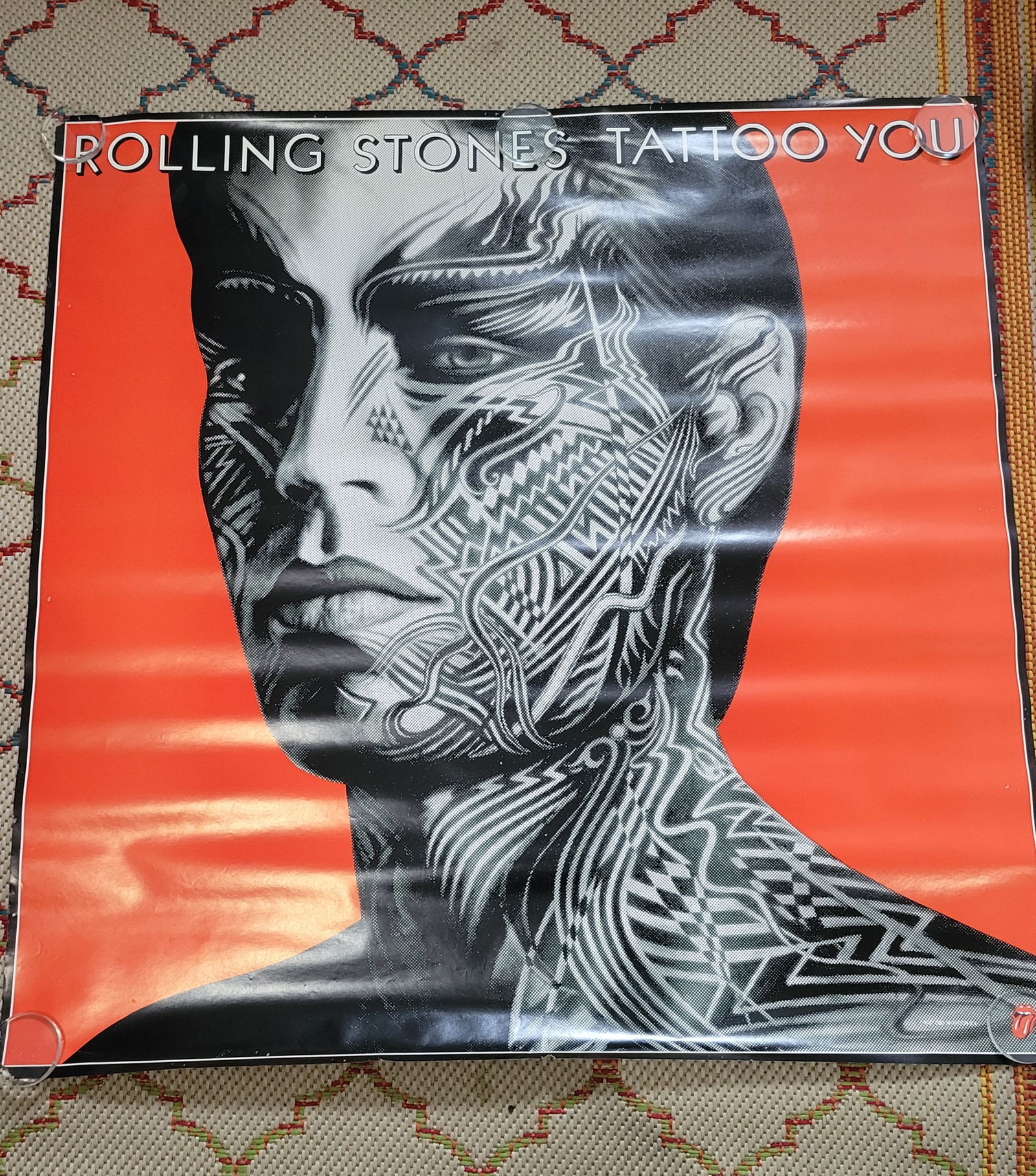 Rolling Stones Tattoo You 1981 Promo Poster Red Variation (1 of 3)