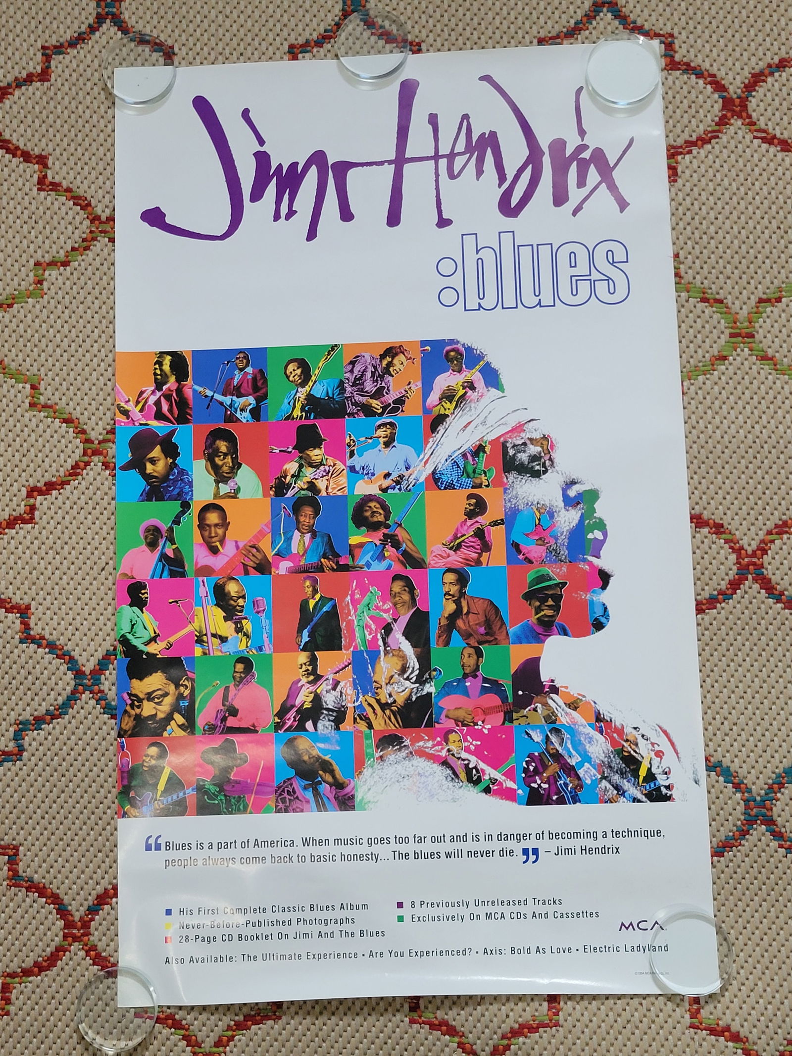 Jimi Hendrix Blues 1994 Promo Poster (1 of 1)