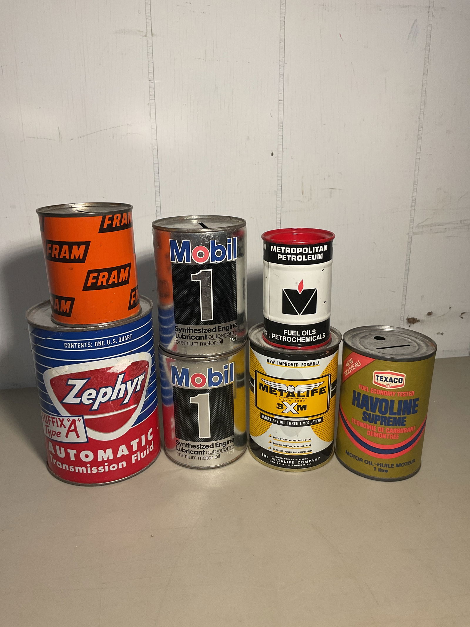 Vintage lot of gas and oil banks (1 of 2)