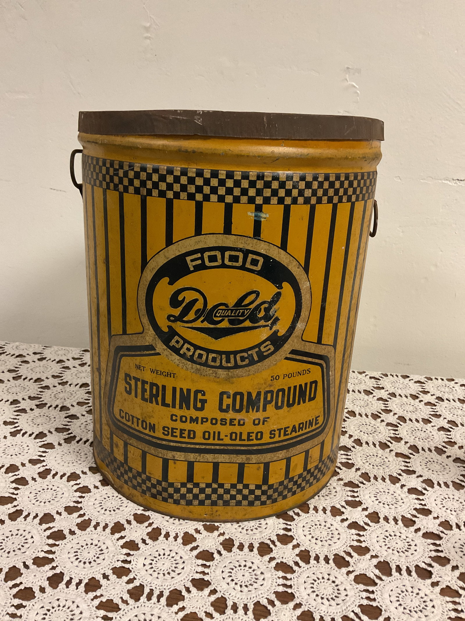 Antique dold quality food products tin: Measures 15 x 12“ for cotton seed oil oleoThose have somewhere for age surface rust is complete