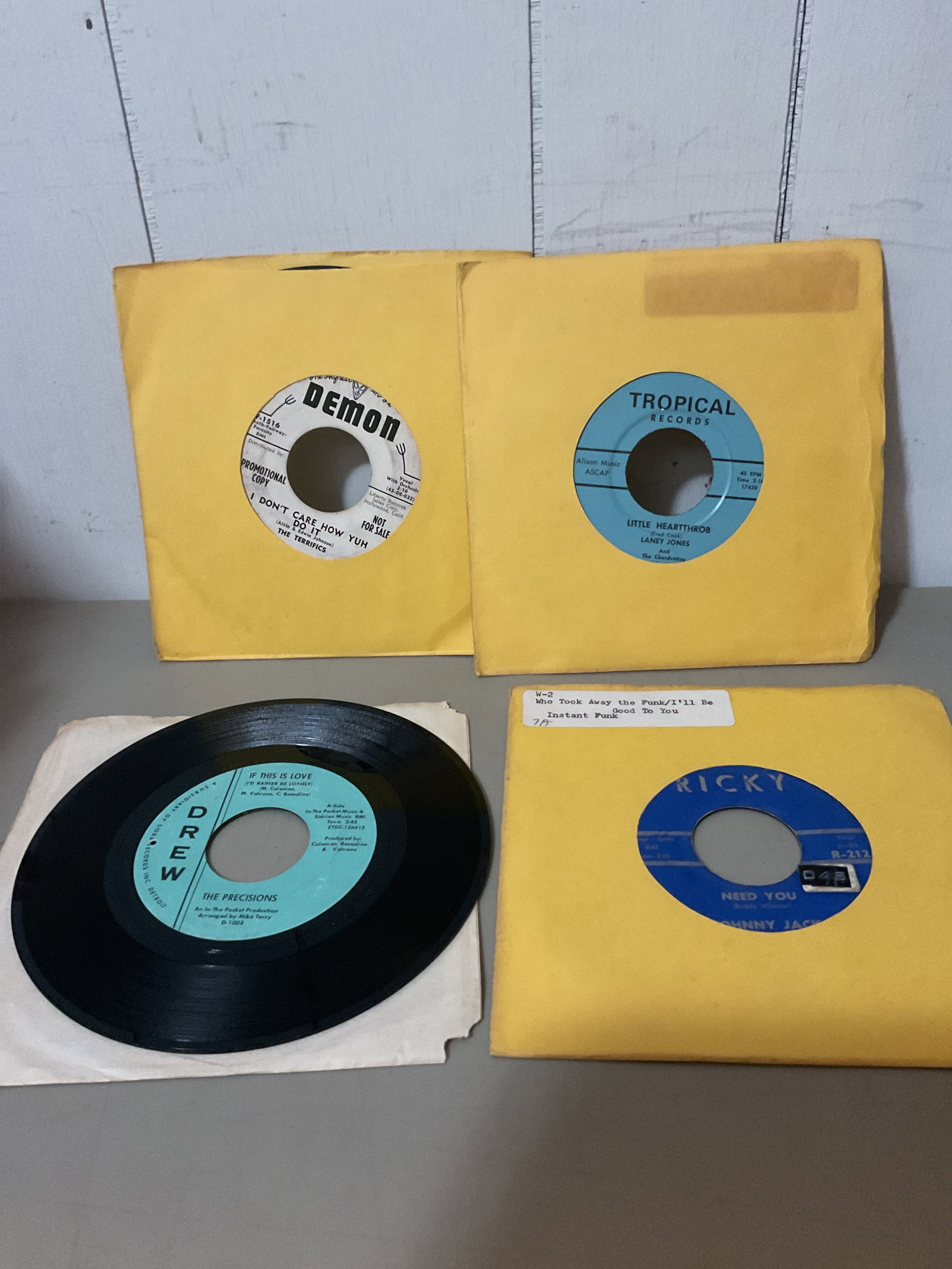 Lot of 45 rpm vinyl records: All are playableVG-Exc condition Most came from a old record station
