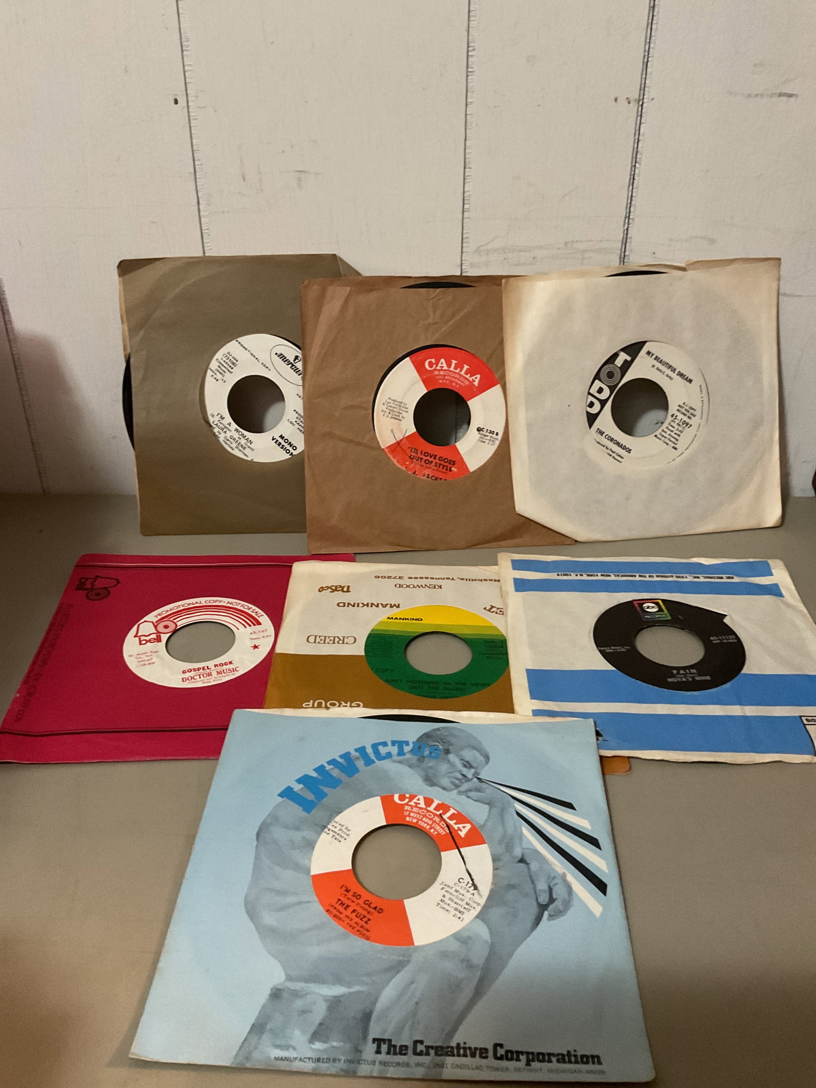 Lot of 45 rpm vinyl records: All are playableVG-Exc condition Most came from a old record station