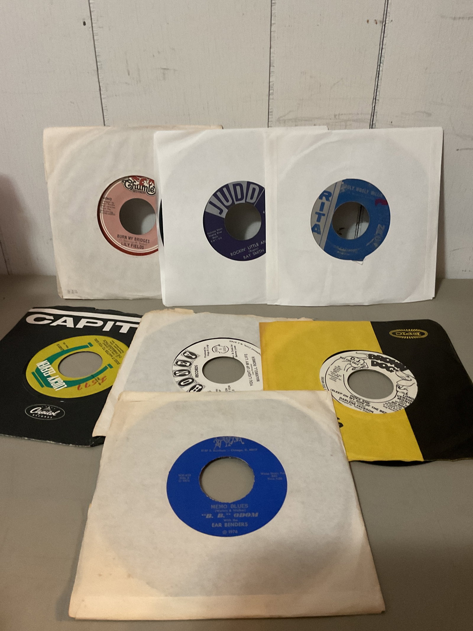 Lot of 45 rpm vinyl records: All are playableVG-Exc condition Most came from a old record station