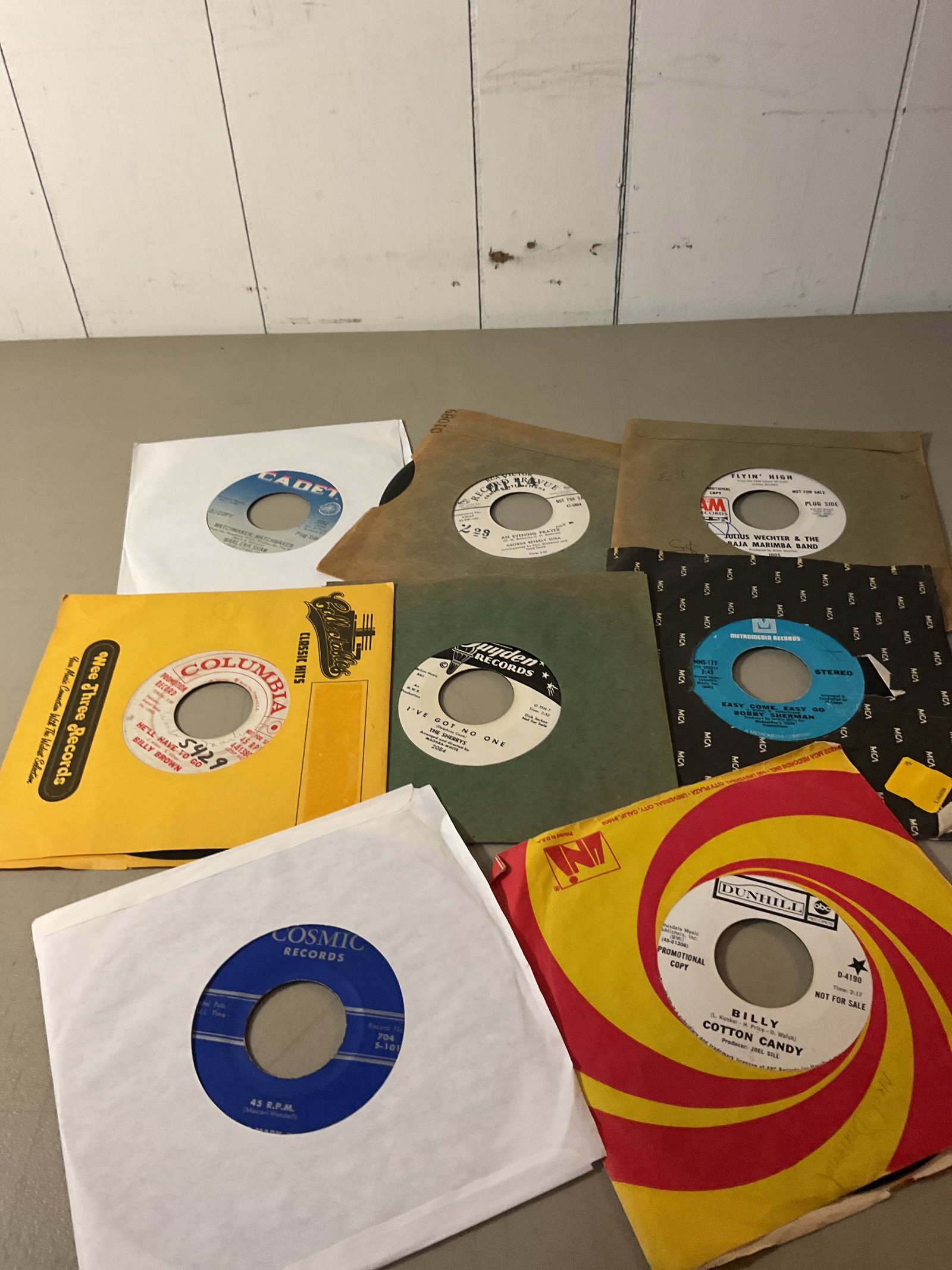 Lot of 45 rpm vinyl records: All play and graded VG to EXCMost came from a radio station and many collections