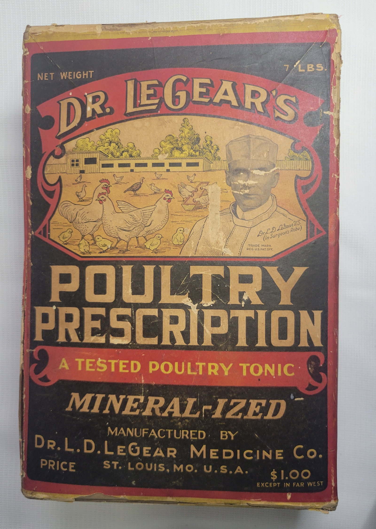 Early Dr Legears 7 Pound Poultry Prescription: Box is full Great graphics Has ware