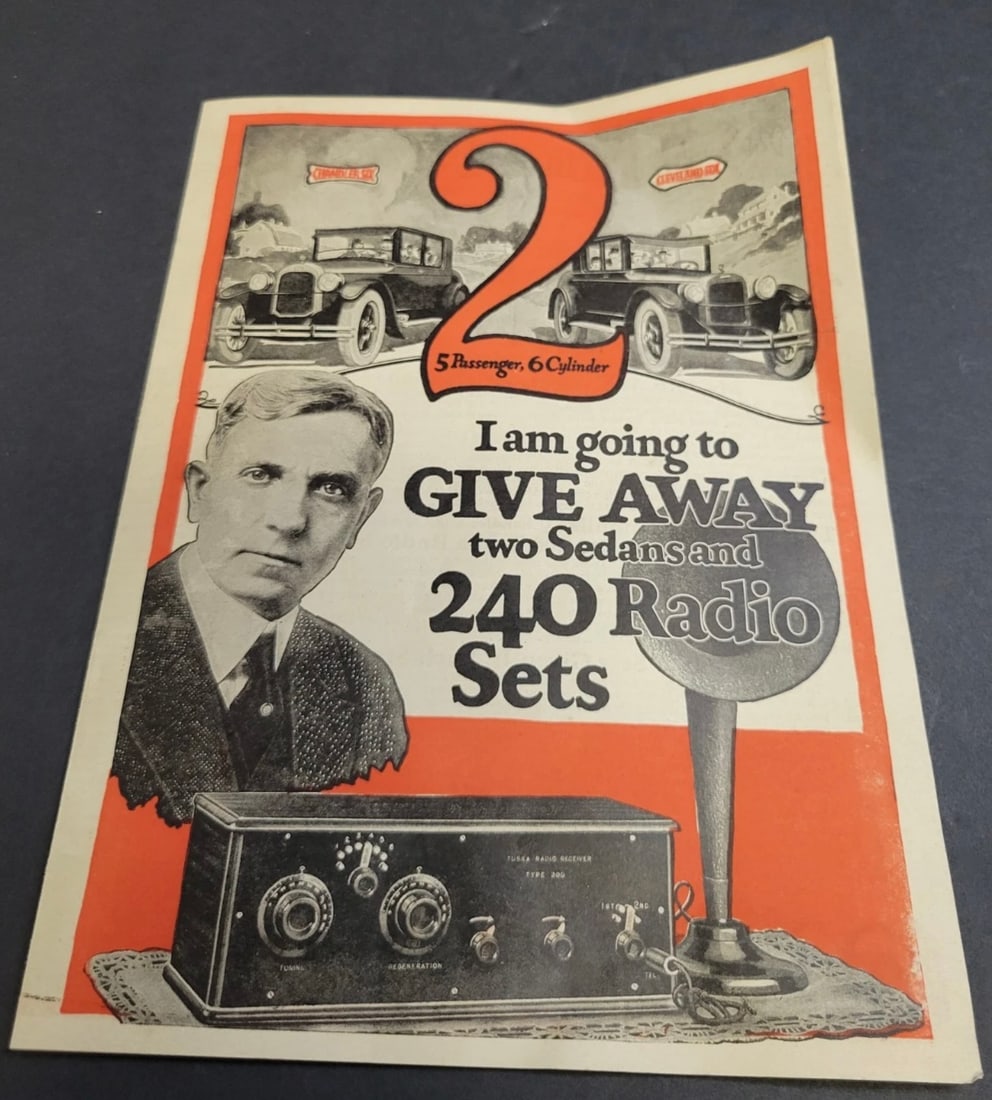 Antique 1924 Jim Browns Bargain Book Fencing And Paint Advertising Contest: Antique 1924 Jim Browns Bargain Book Fencing And Paint Advertising Contest for 2 sedans and Tuska Radios.