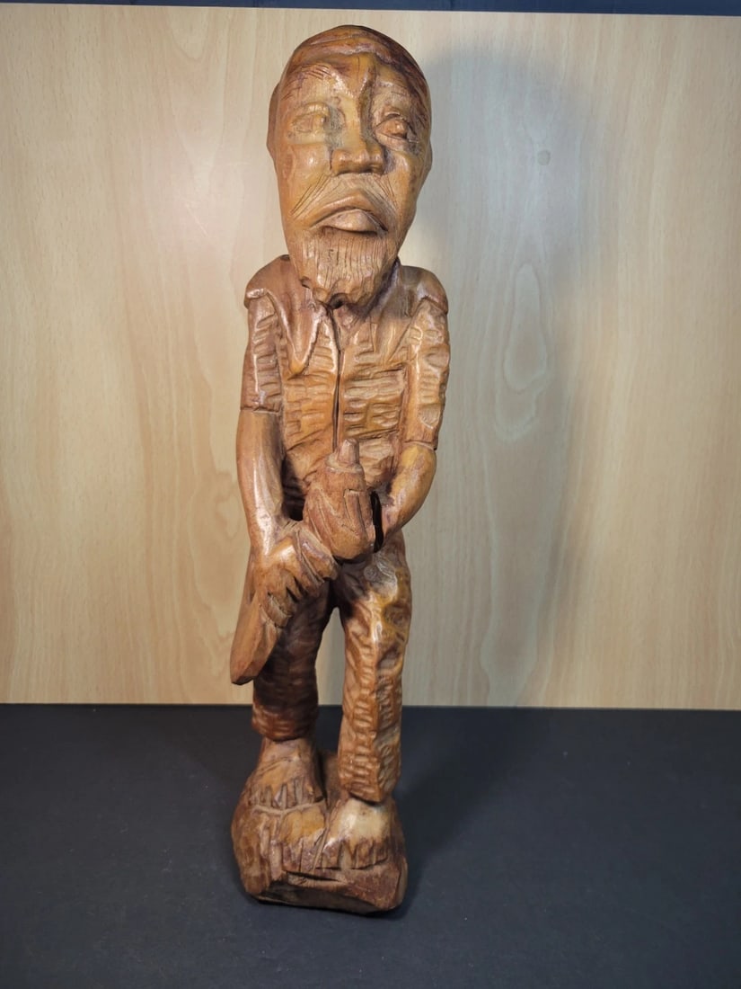 Vintage Wood Carved African Statue (1 of 4)