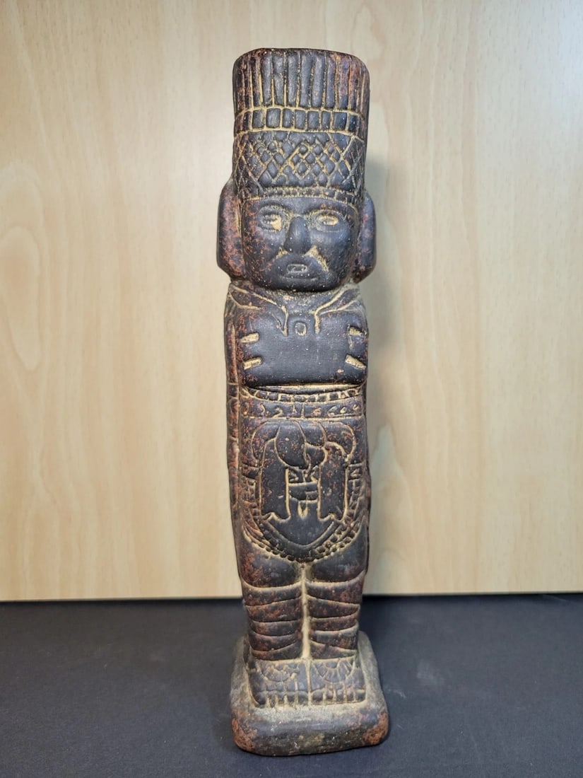 Mexican Atlantes De Tula Terracotta Standing Figure Statue (1 of 4)