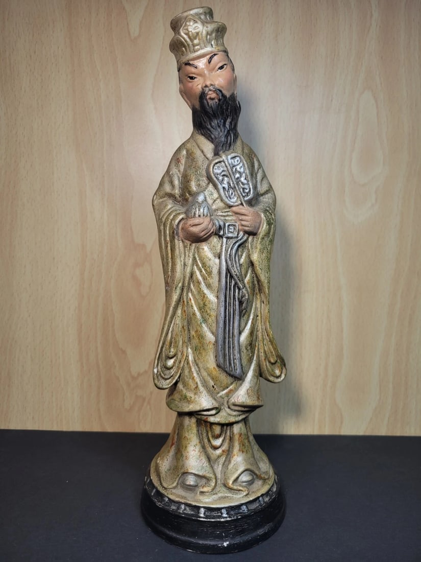 Vintage MCM Figure Chinese Famille Verte Figure Of Scholar Or Immortal Man (1 of 3)