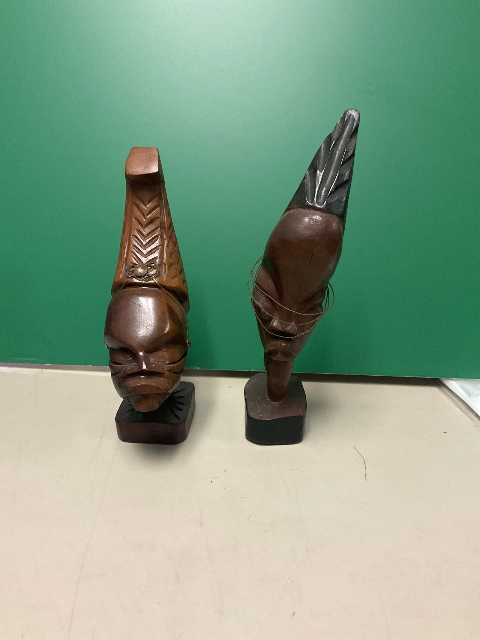 Carved wood African figures (1 of 5)