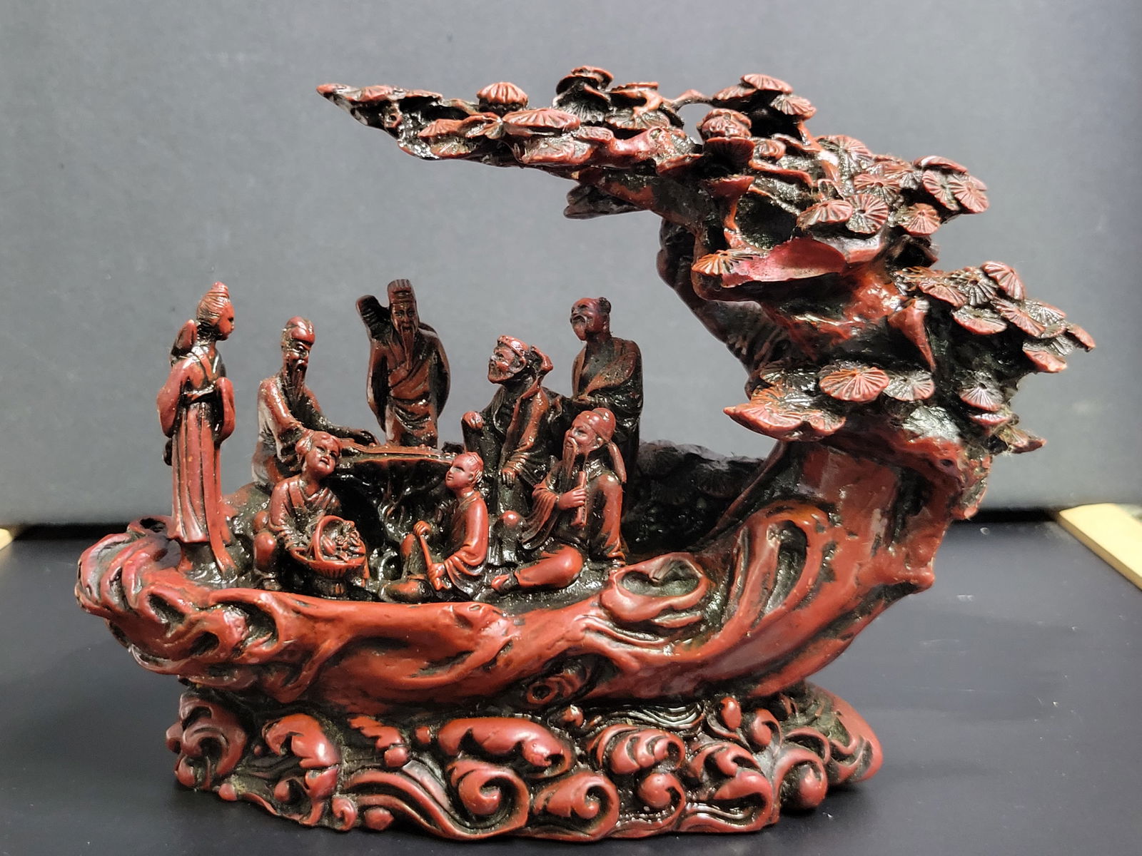 Vintage Chinese Immortals Statue: 9x6”