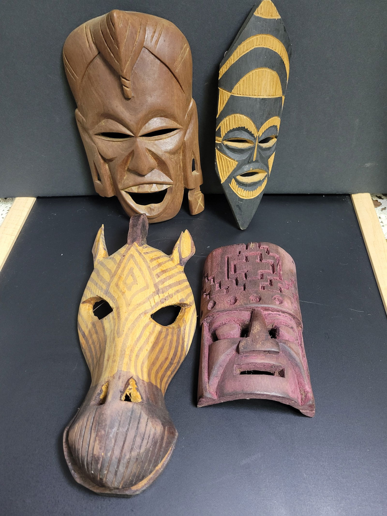 Vintage Hand Carved African Mask Lot (1 of 5)
