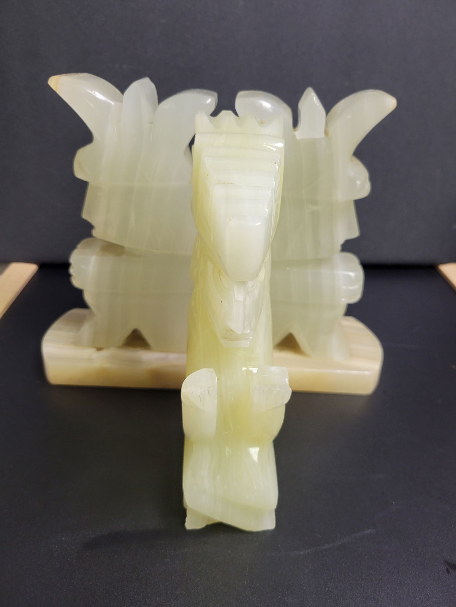 Aztec Onyx Book Ends Lot MCM: Lot of 3 One does not have base that is included