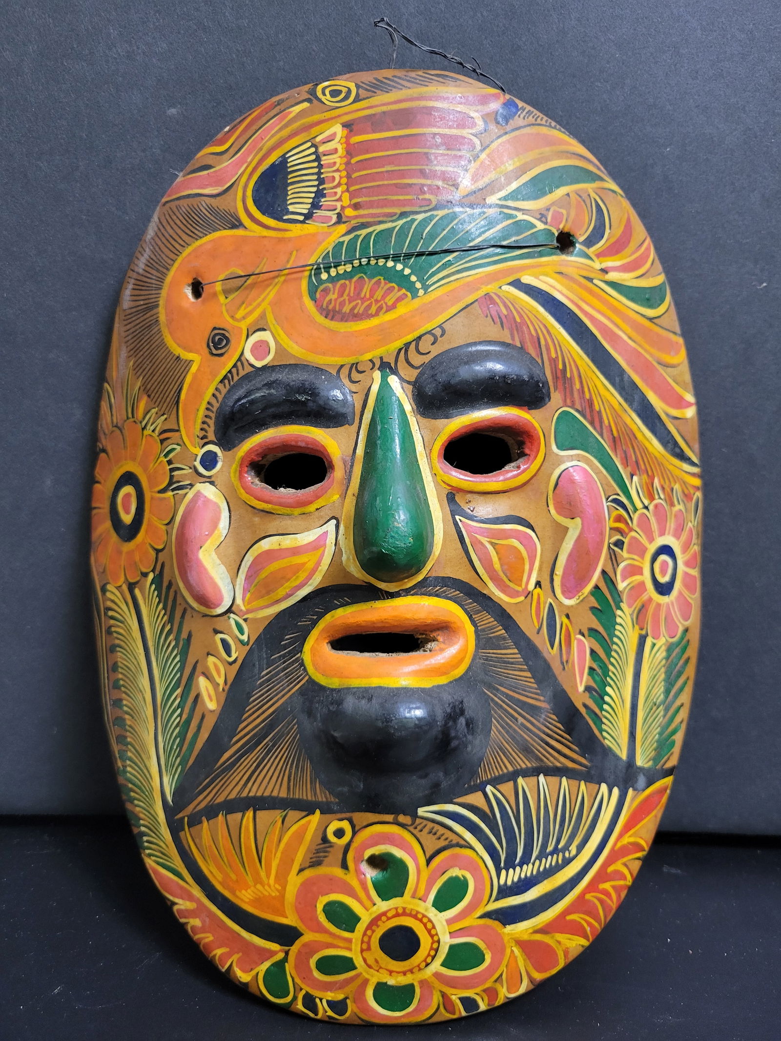 Mexican Folk Art Mask Wood (1 of 2)