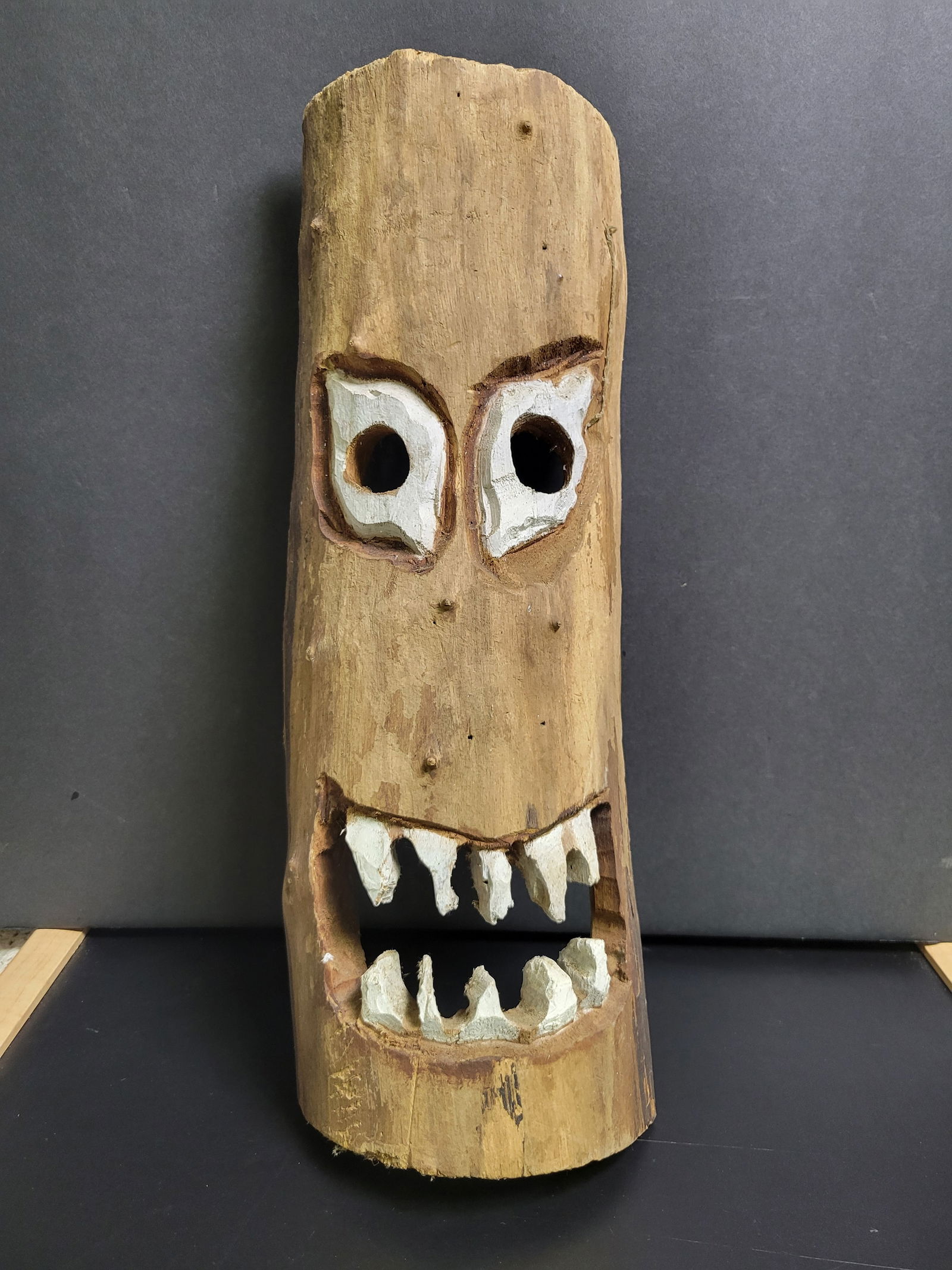 Folk Art Wood Carved Mask: 15x5”